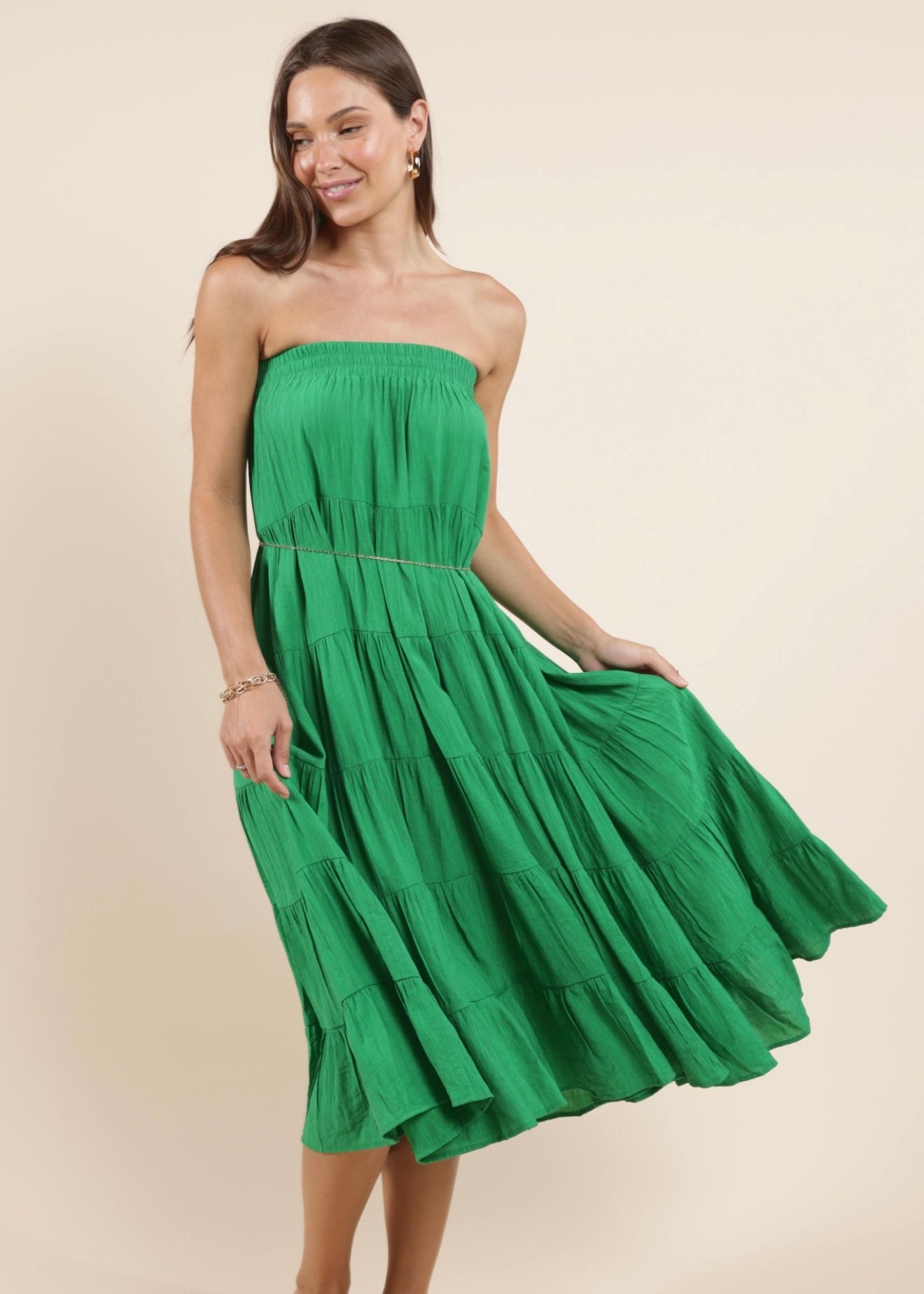 Sadie & Sage Socialize Two Way Skirt or Midi Dress - Kelly Green