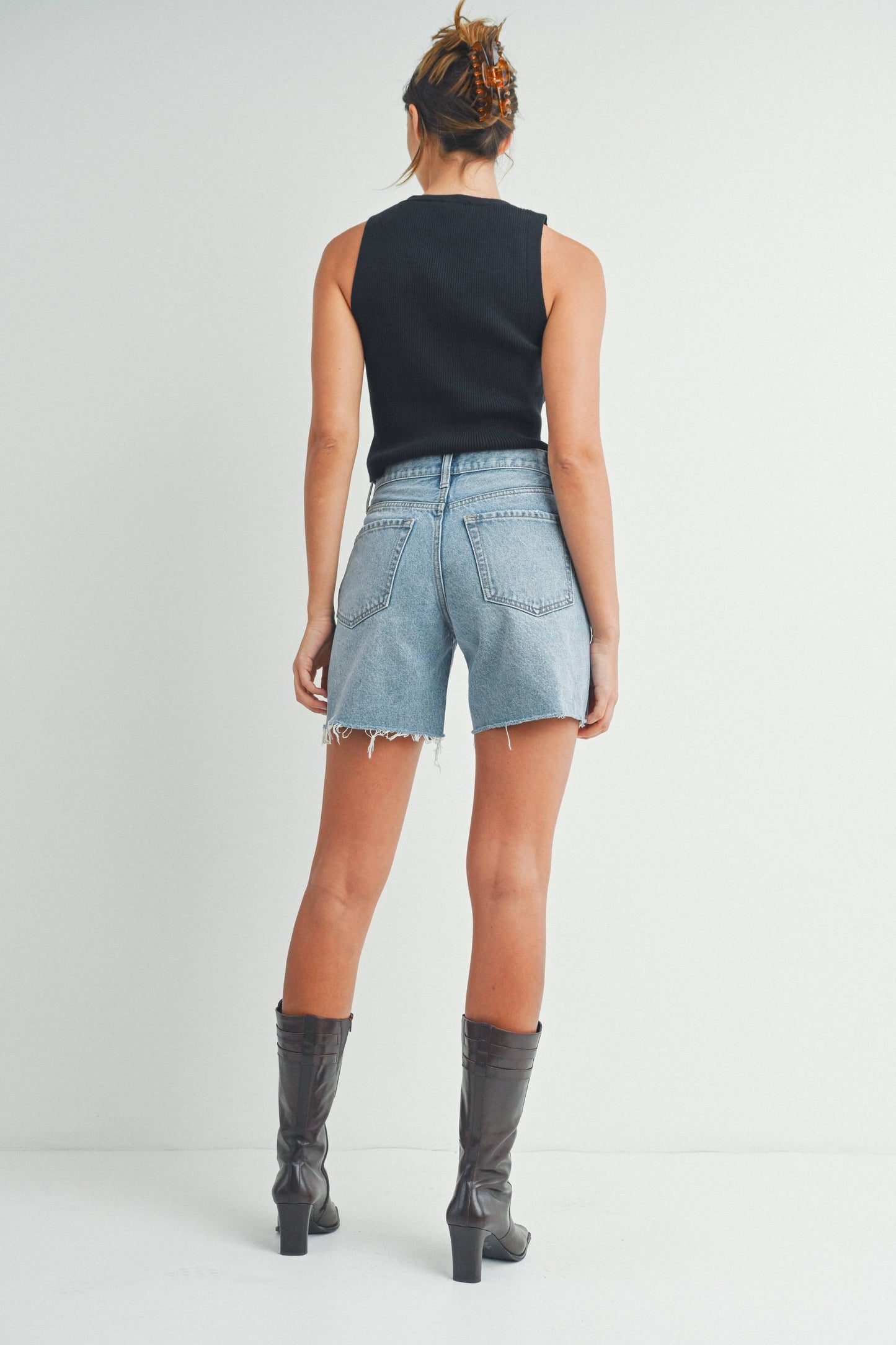 JBD Slightly Distressed Walking Short - Light Denim Wash