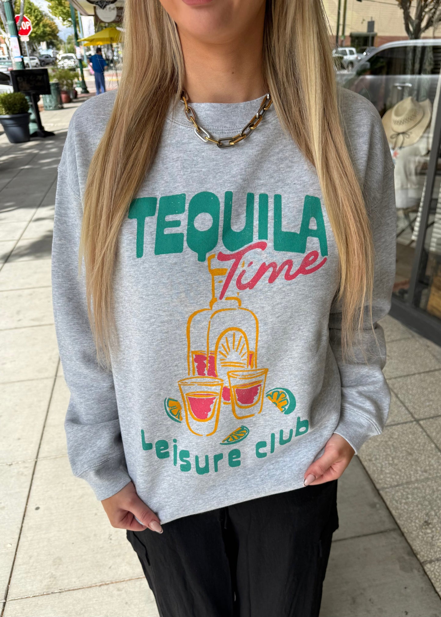 Girl Dangerous Tequila Time Graphic Crewneck