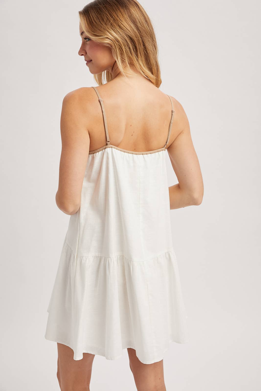 Wishlist Apparel - CONTRAST CAMI MINI DRESS - Off White