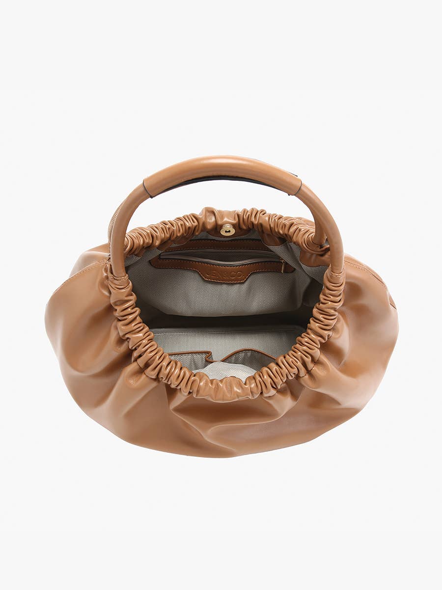 Jen & Co. - Lena Ruched Shoulder Bag w/ Round Handle