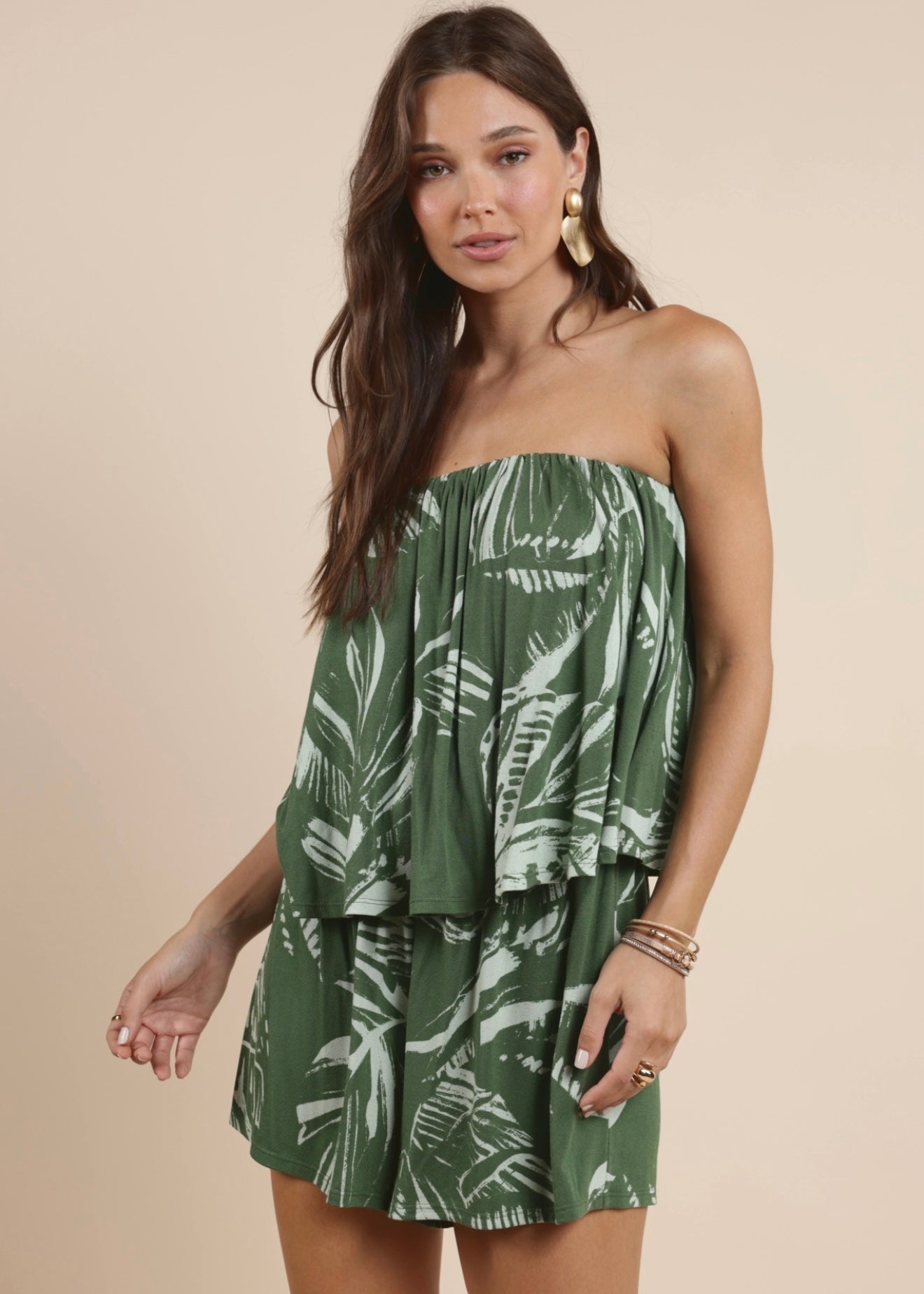 Sadie & Sage Prosper Tube Top Layered Romper