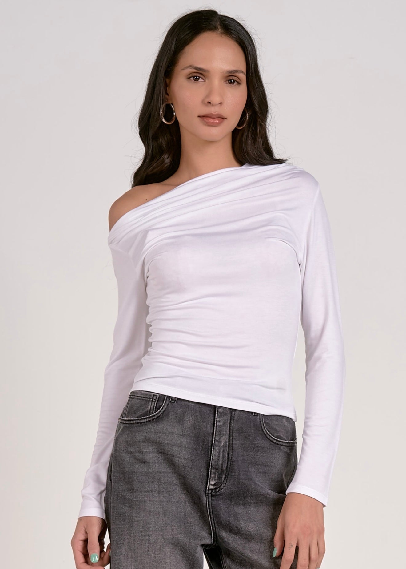 Elan Long Sleeve Top - White