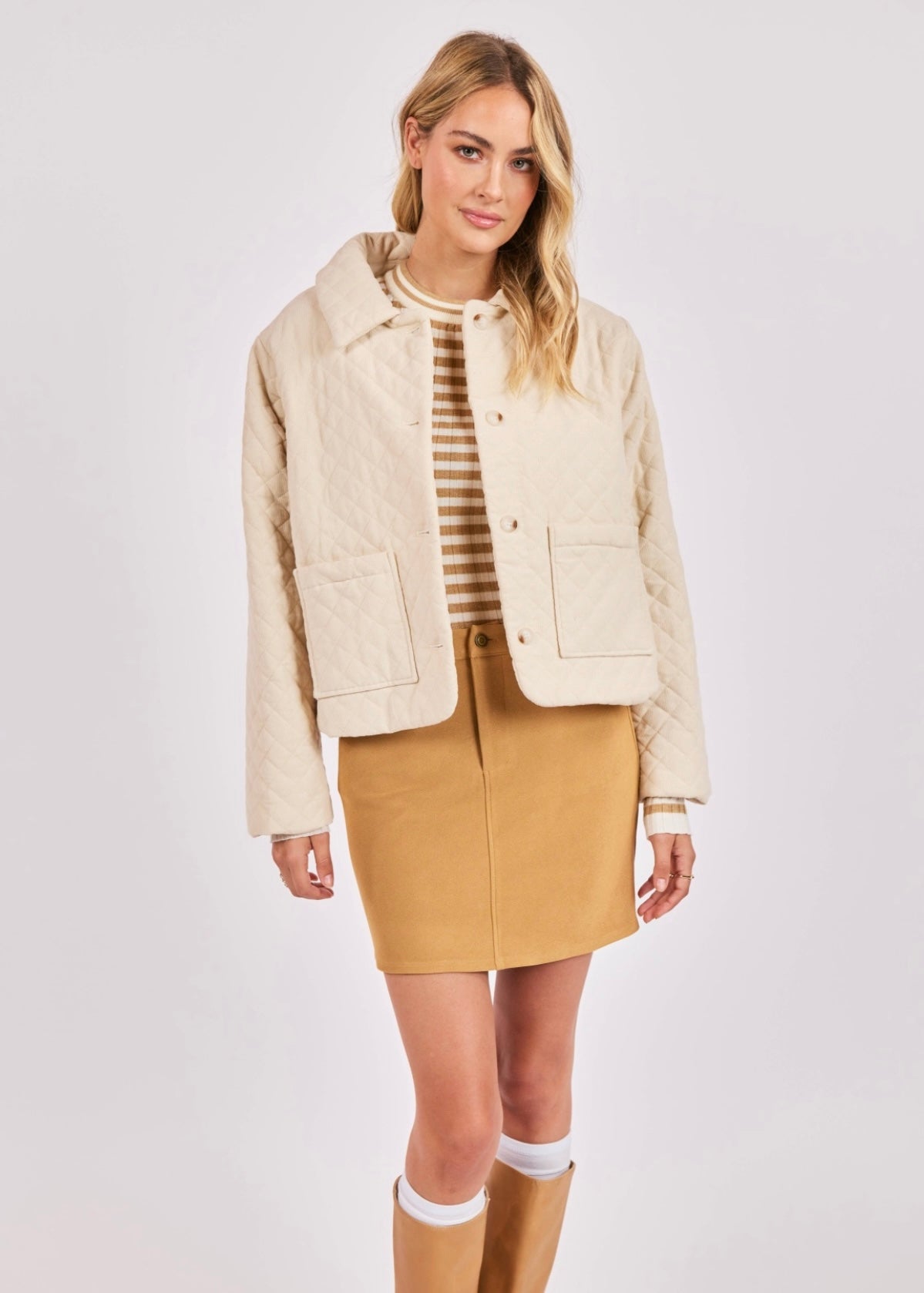 Sadie & Sage Chandler Quilted Jacket - Cream