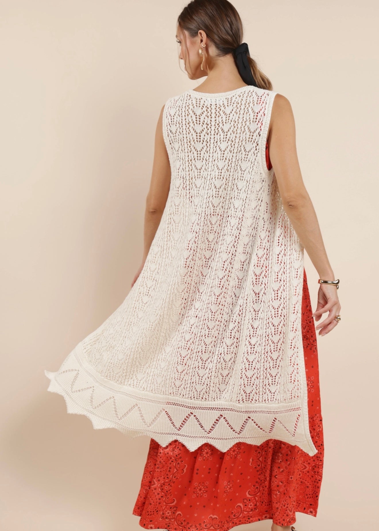 Sage the Label Tatum Crochet Duster Vest