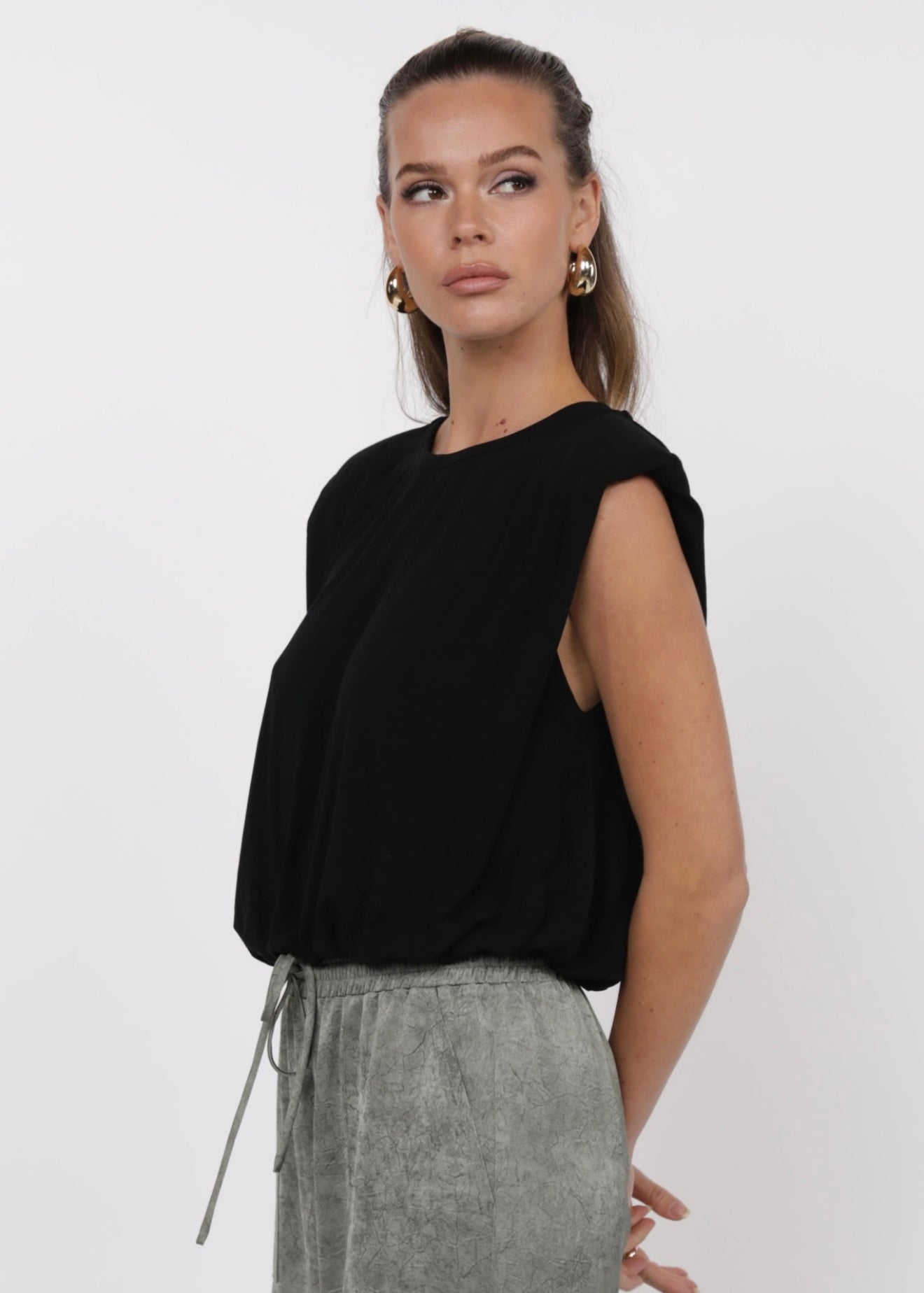 Sage the Label So into You Knit Shoulder Pad Top