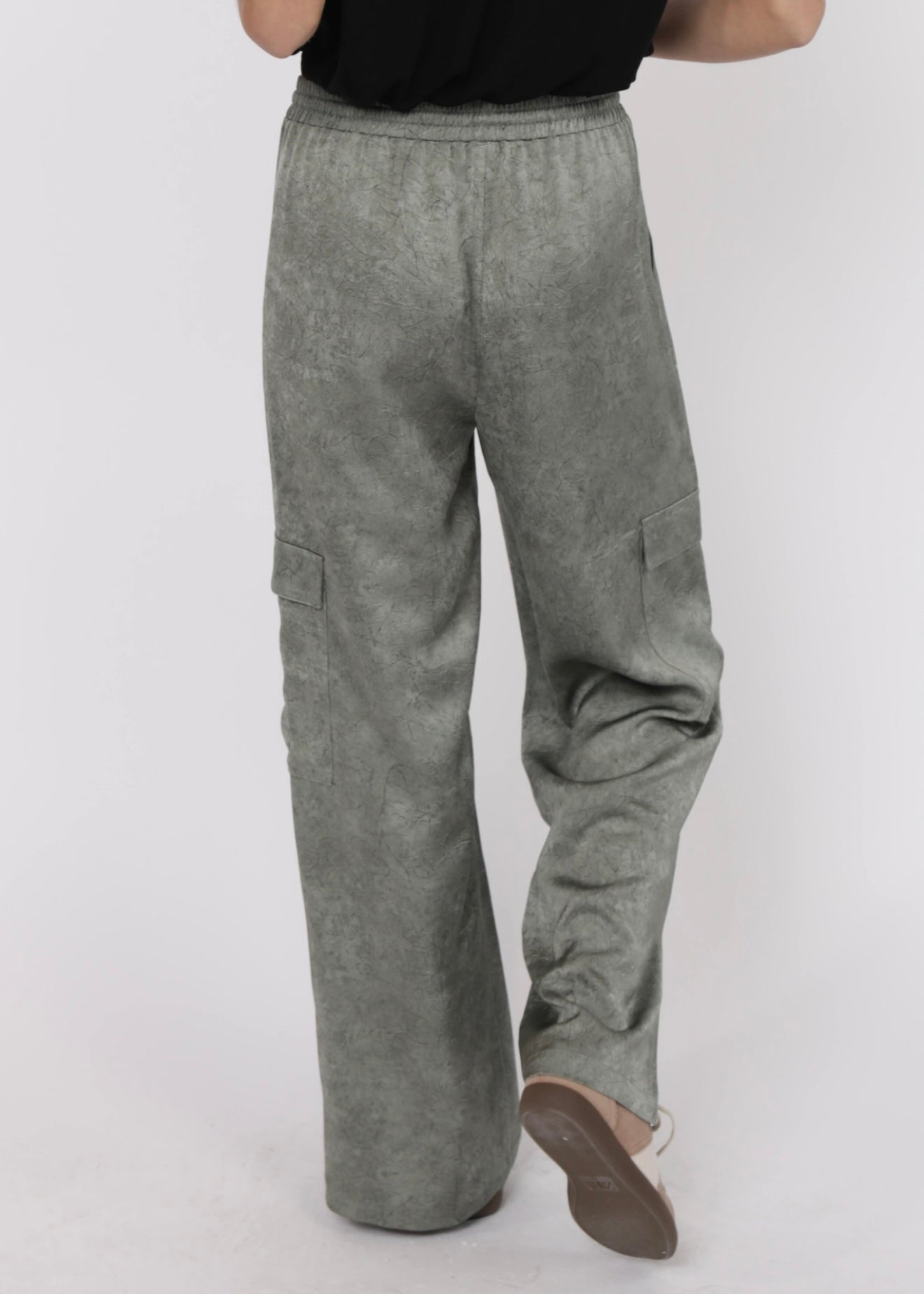 Sage the Label Forever Yours Crinkled Satin Cargo Pants
