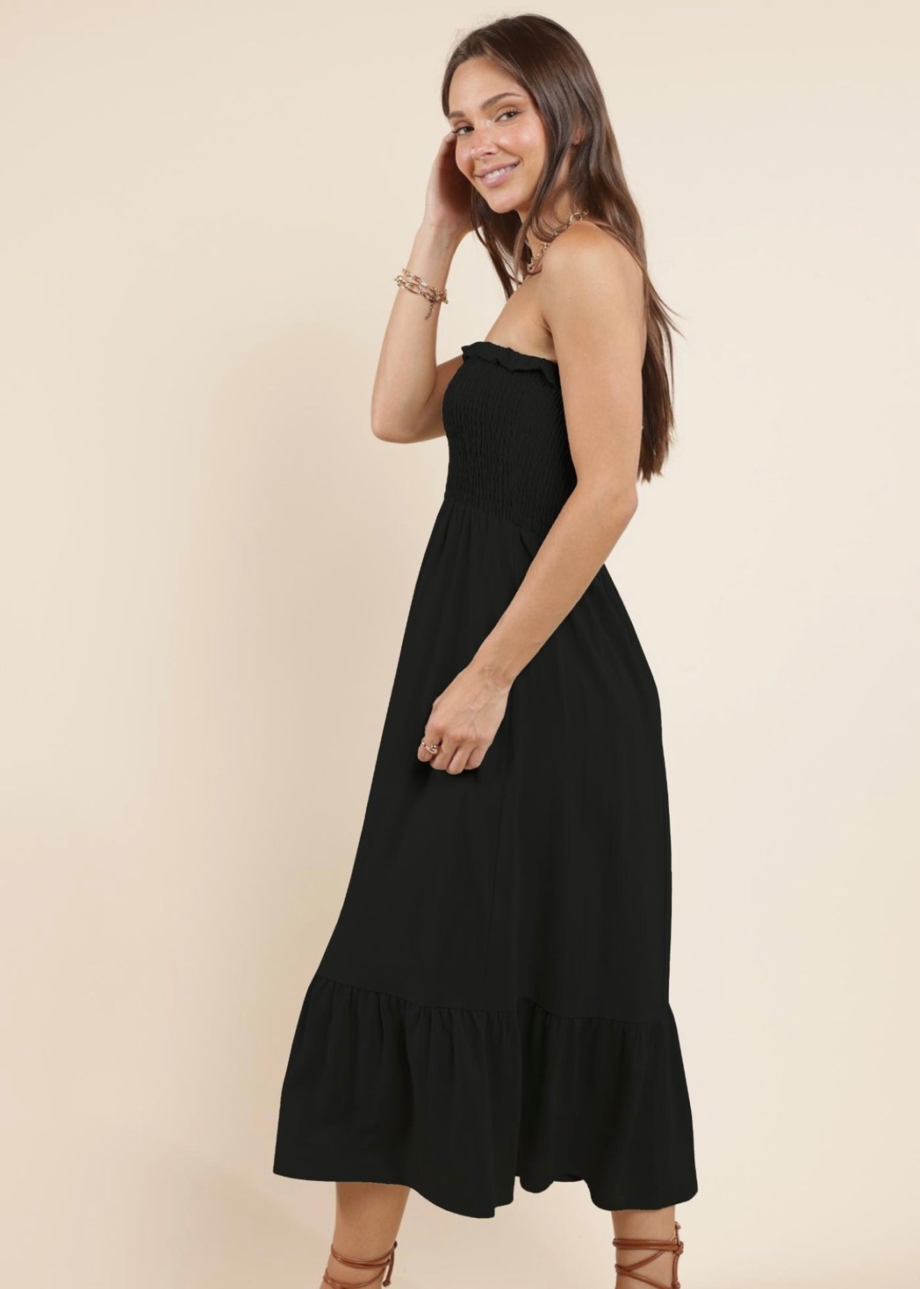 Sadie & Sage Sugarloaf Midi Dress - Blk