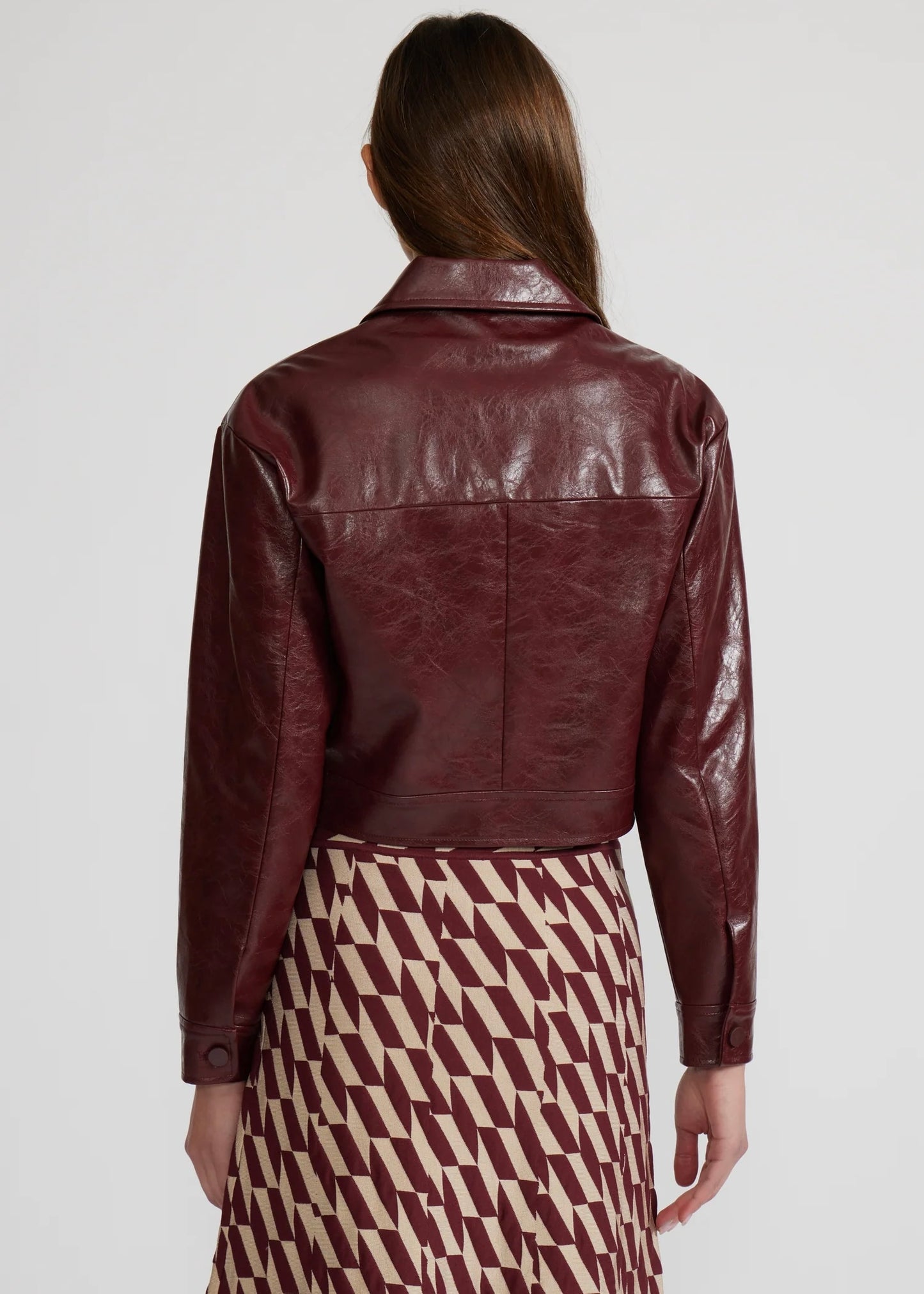 Lucy Paris Caleb Faux Leather Jacket - Burgundy