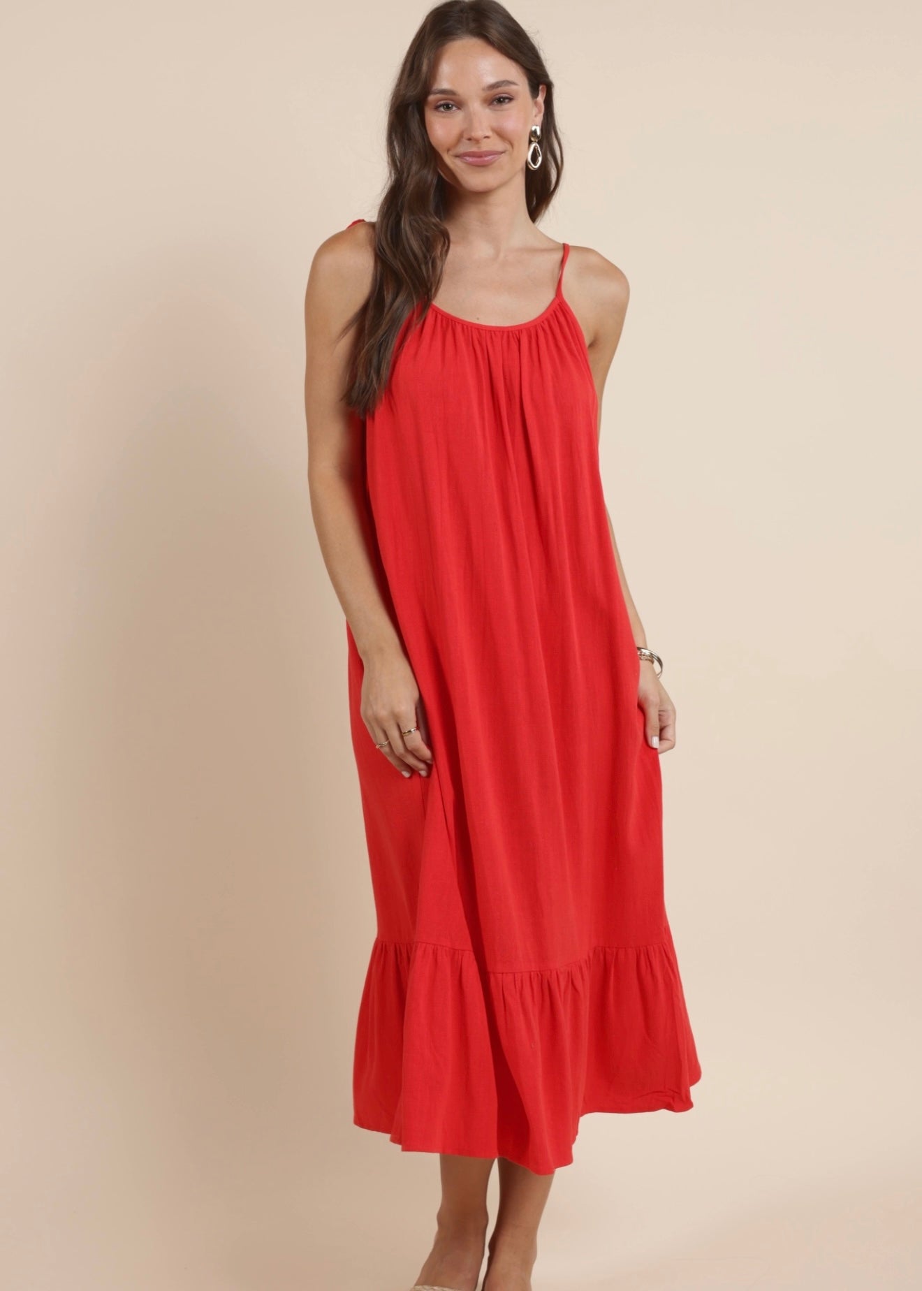 Sadie & Sage Sugarloaf Midi Dress – Red