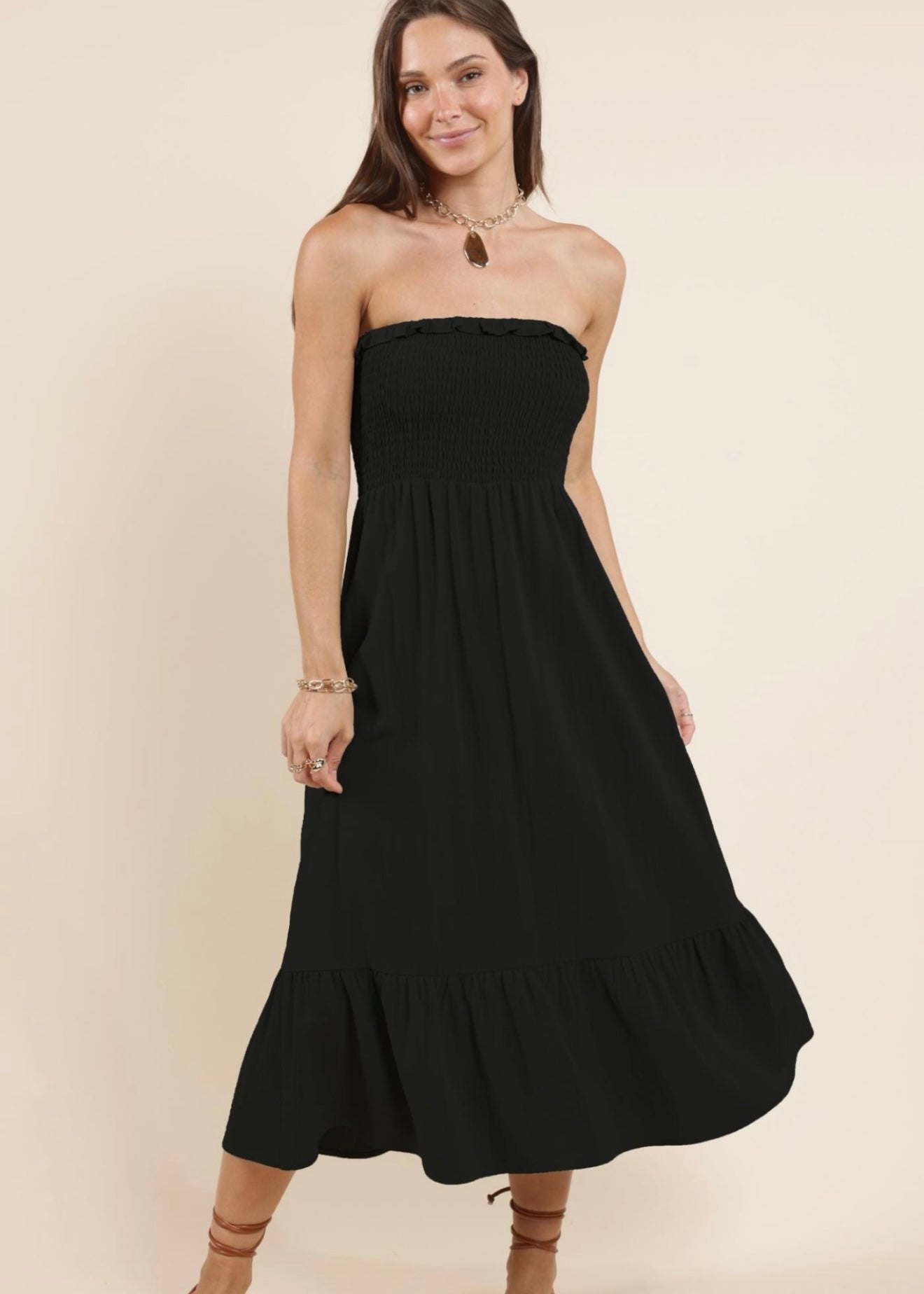 Sadie & Sage Sugarloaf Midi Dress - Blk