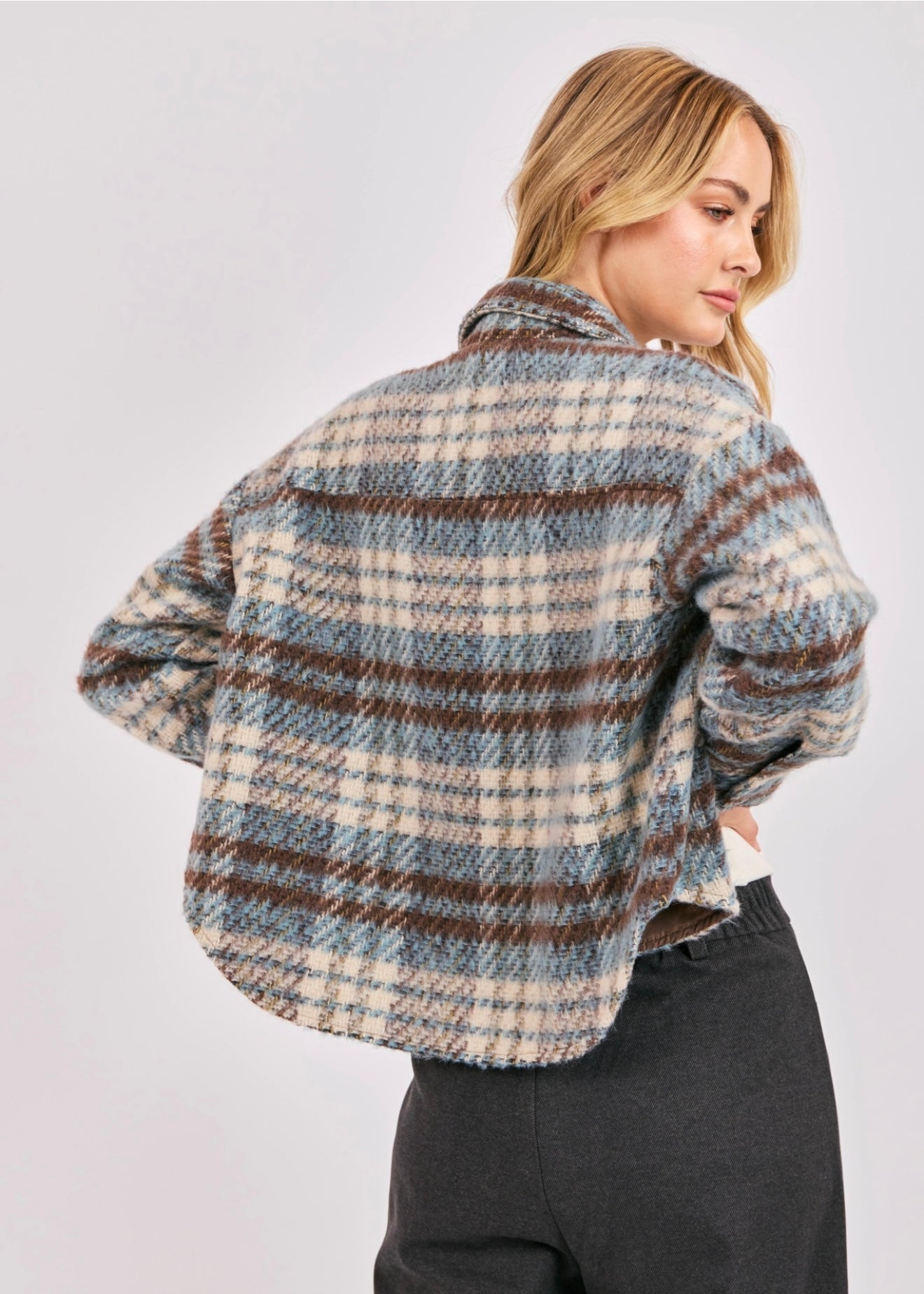 Sadie & Sage Eloise Shacket - Blue Multi