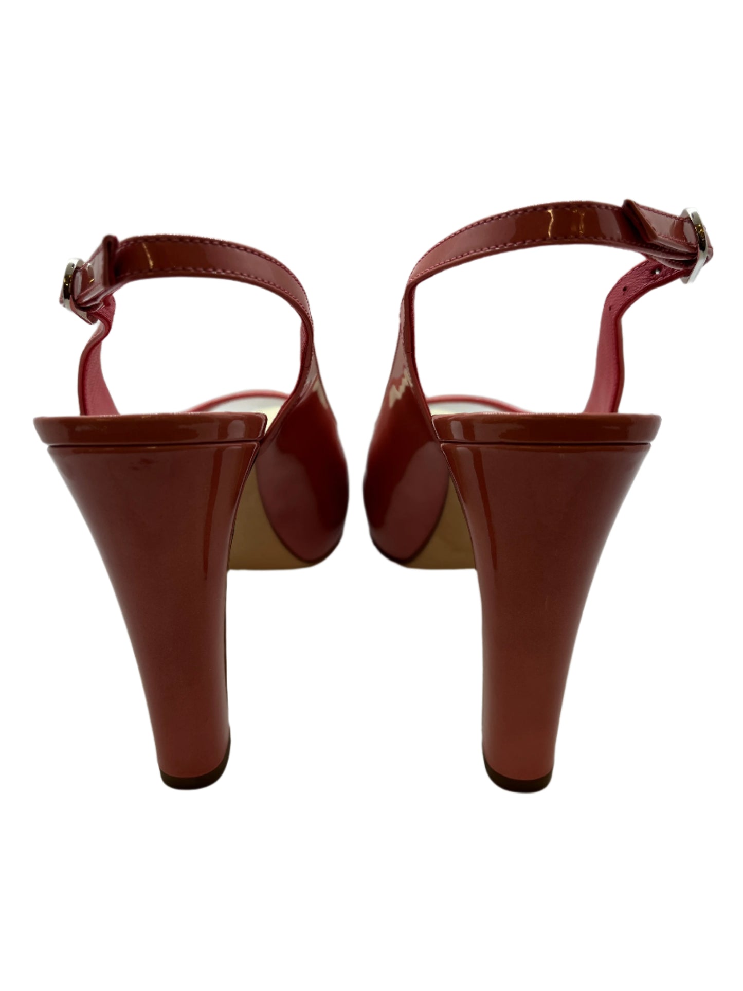 Chanel Patent Pink Slingback Platforms Size 38.5