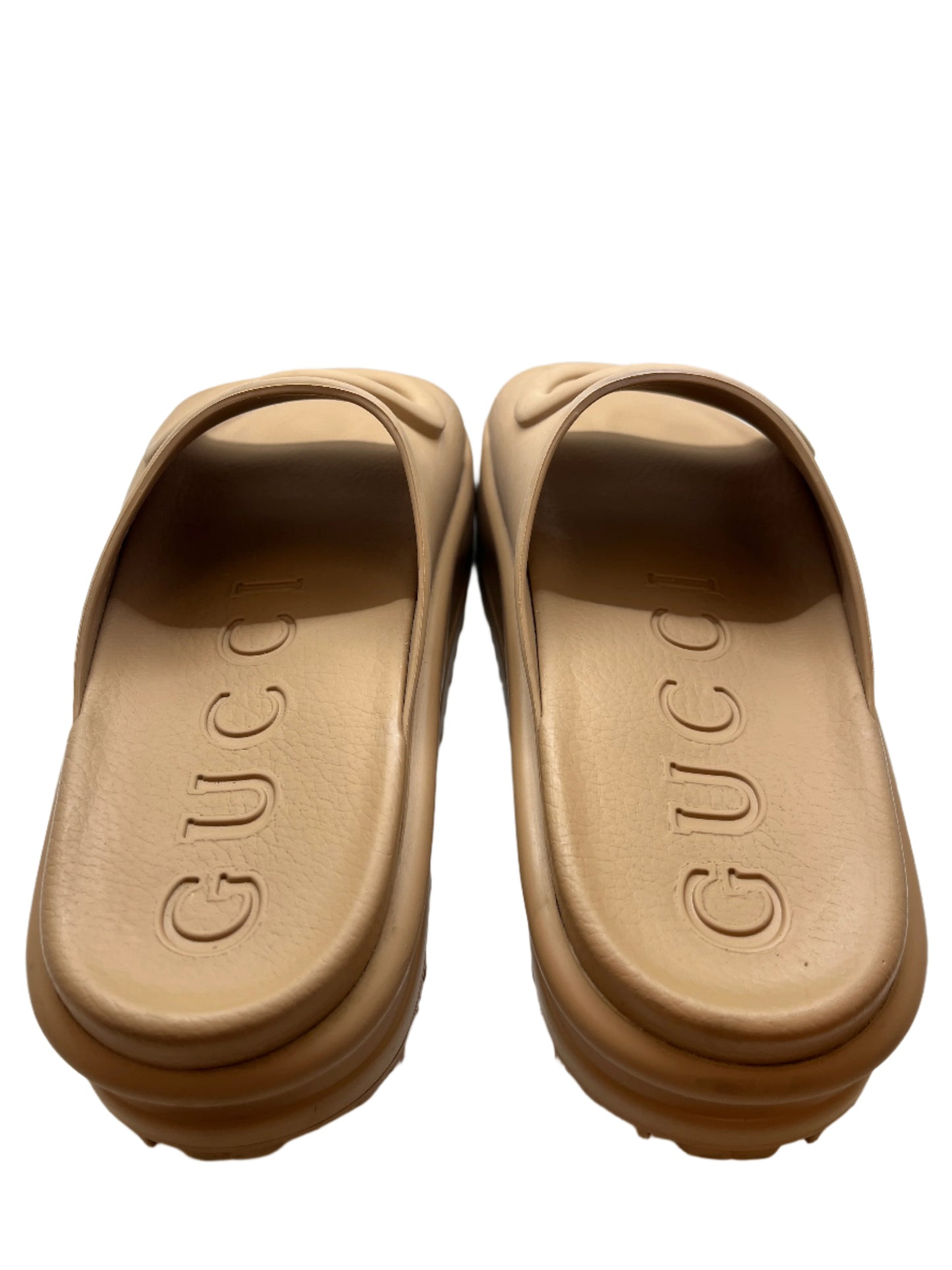 Gucci Interlocking G Logo Rubber Slides Size 39