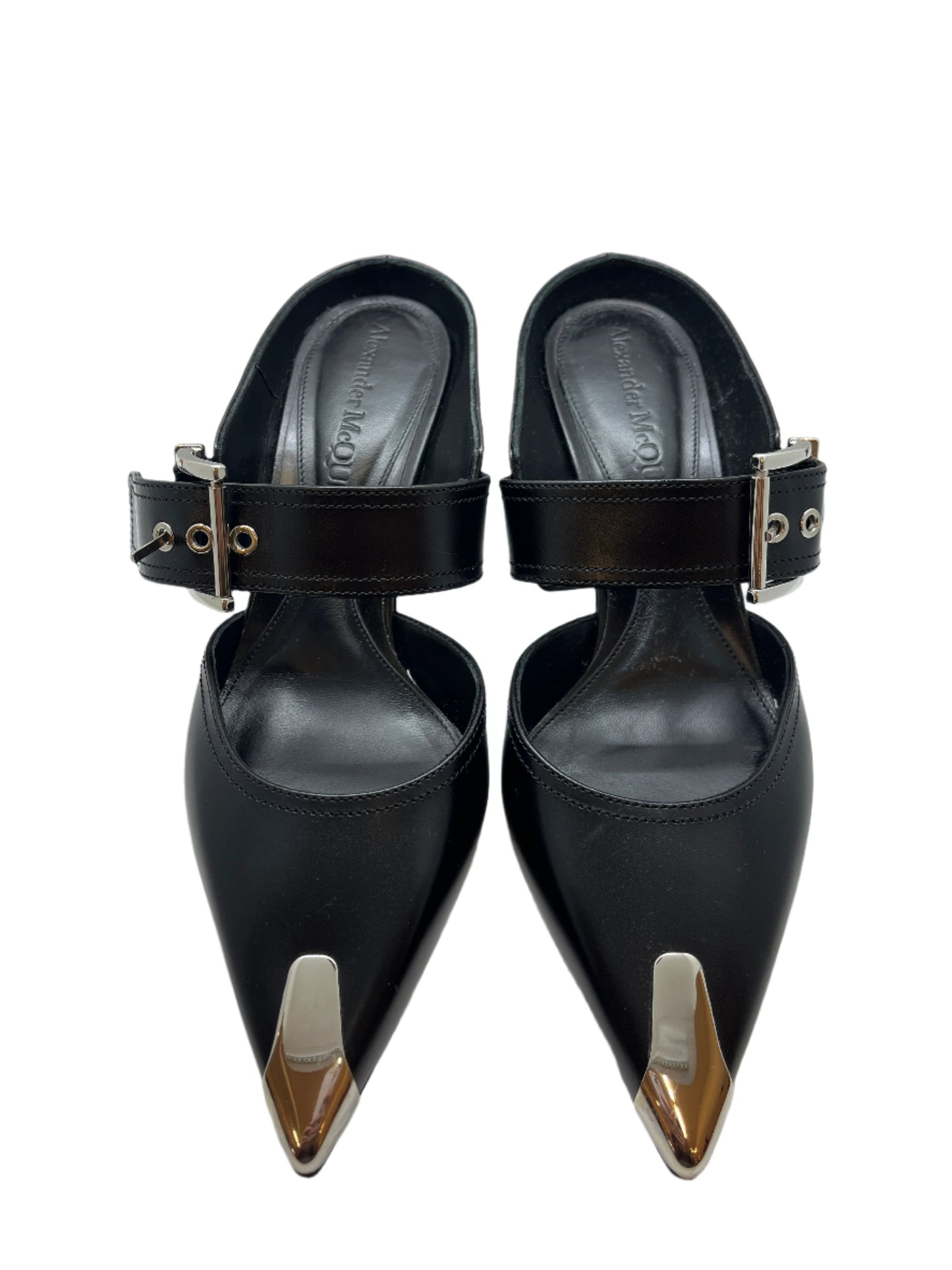 Alexander McQueen Buckle Pointed-Toe Heel Size 38.5