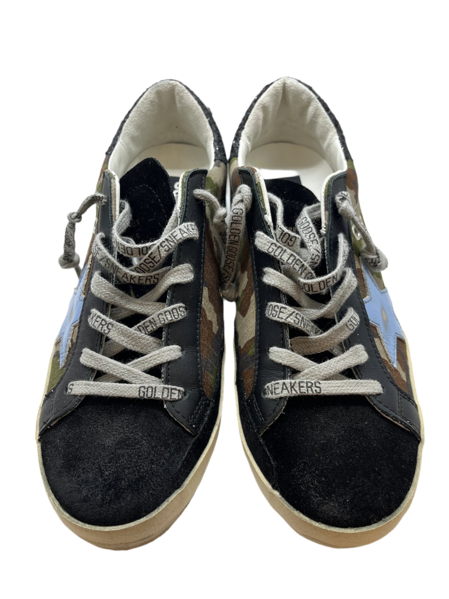 Golden Goose Green Camouflage Rip Stop Sneaker Size 38