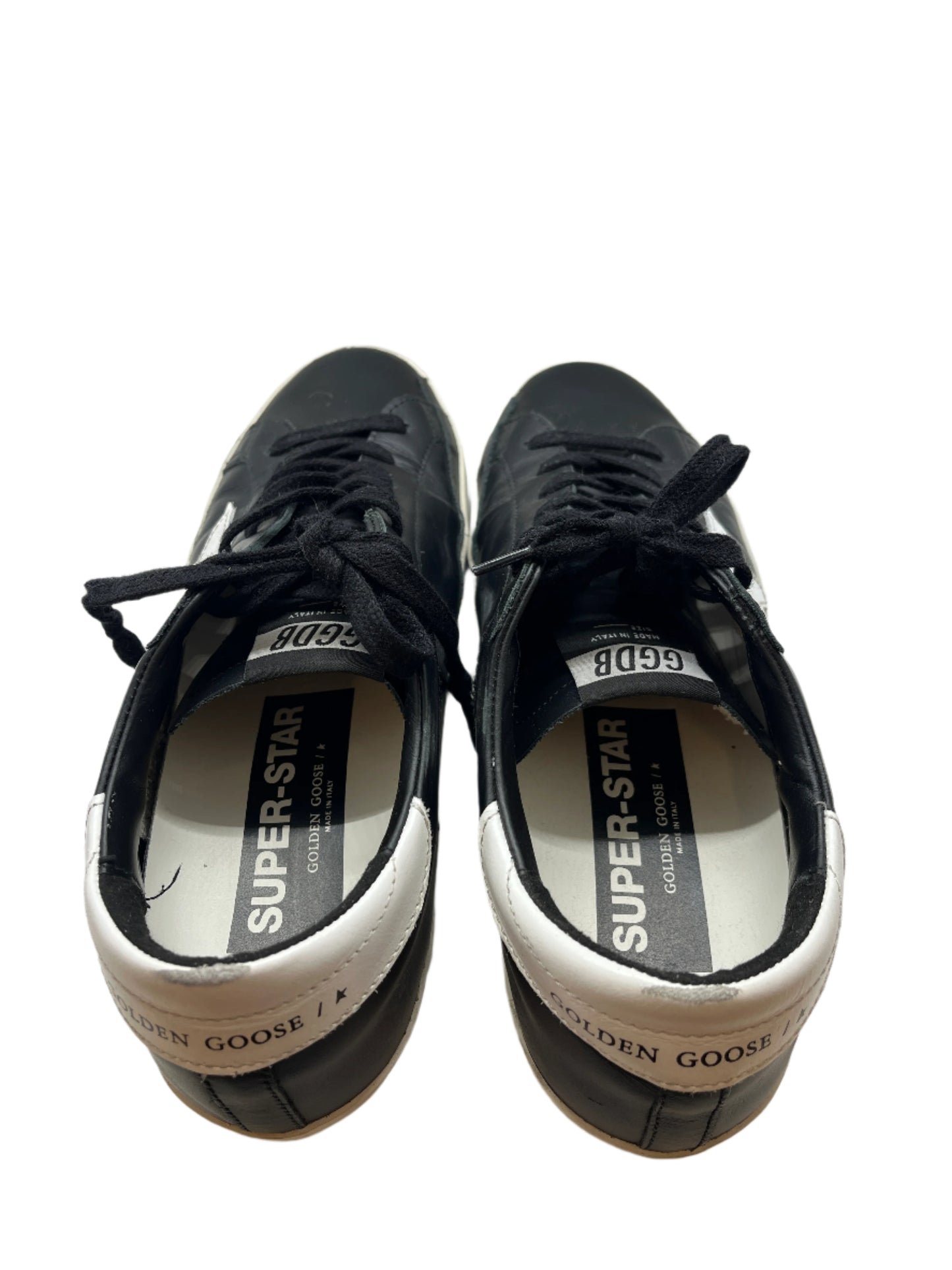 Golden Goose Super-Star Black Leather Sneaker Size 39