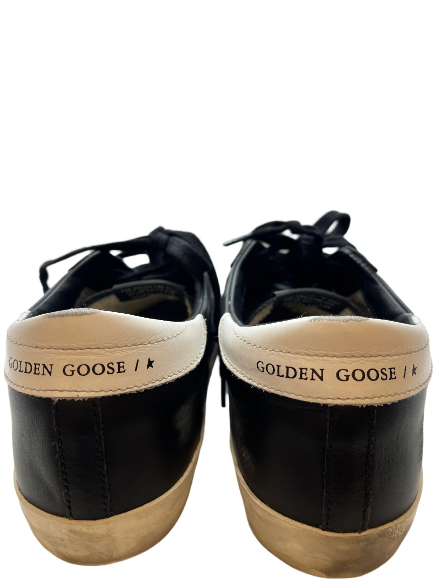 Golden Goose Super-Star Black Leather Sneaker Size 39