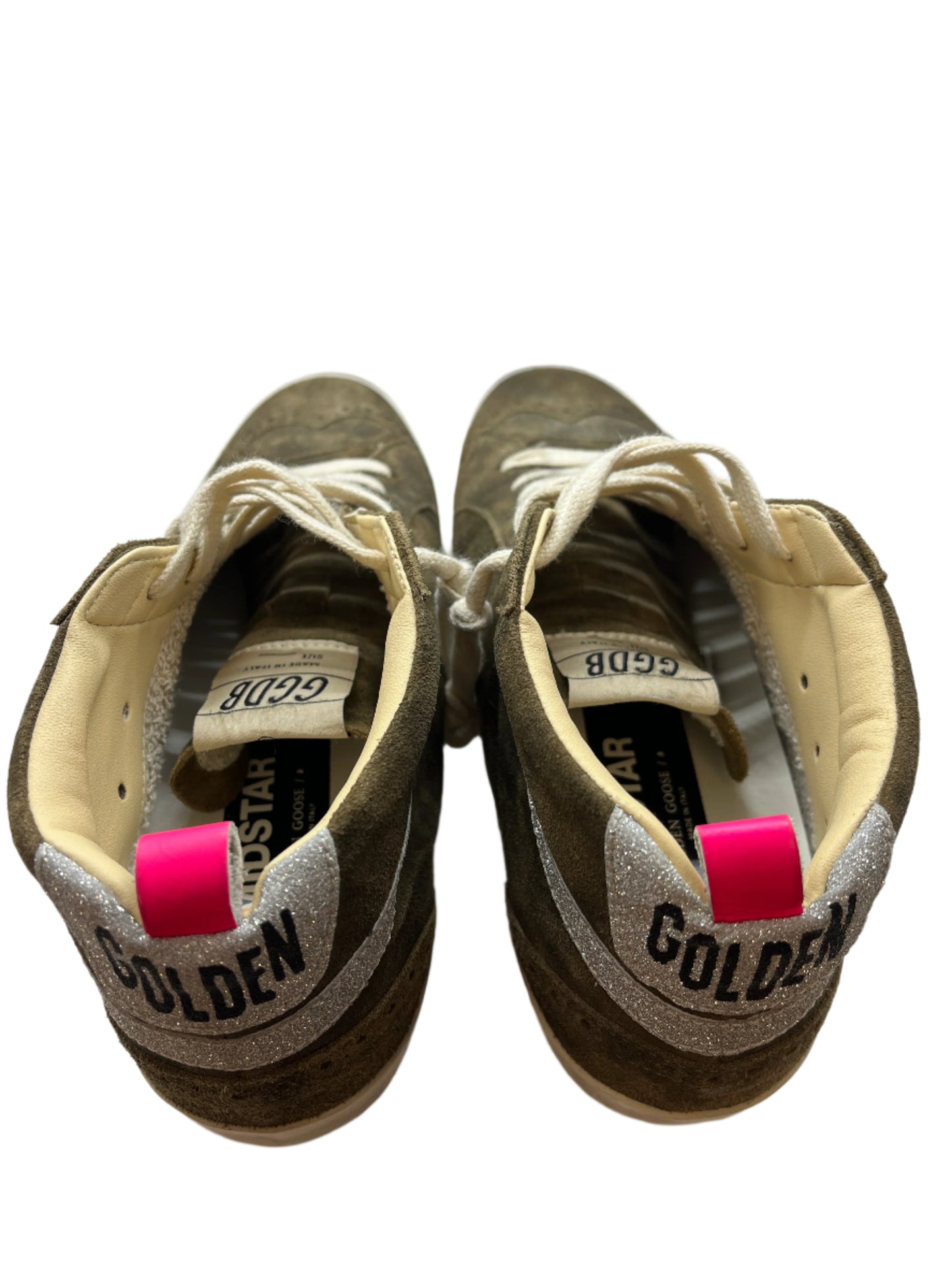 Golden Goose Mid Star Green Suede Sneakers Size 38