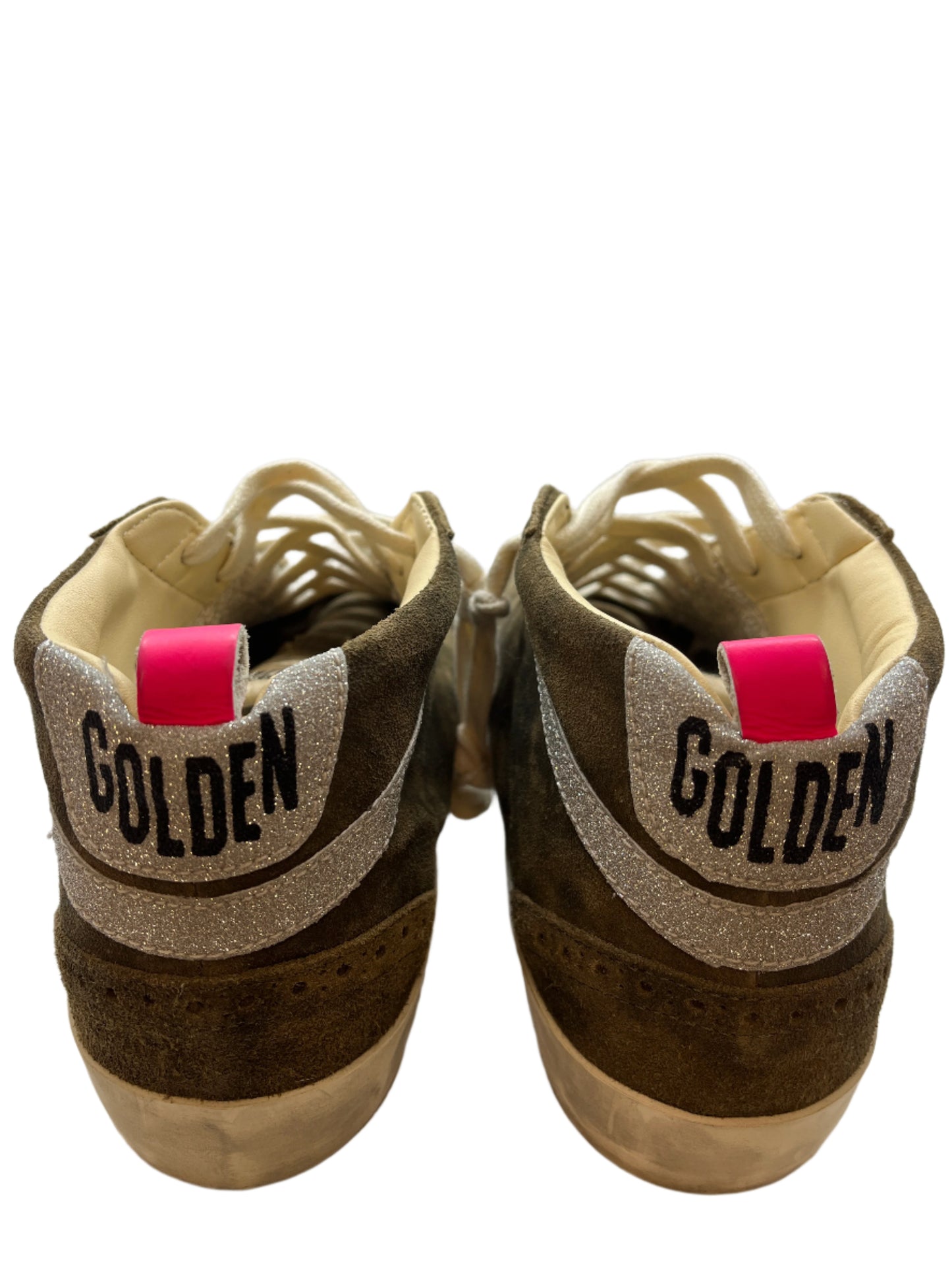 Golden Goose Mid Star Green Suede Sneakers Size 38