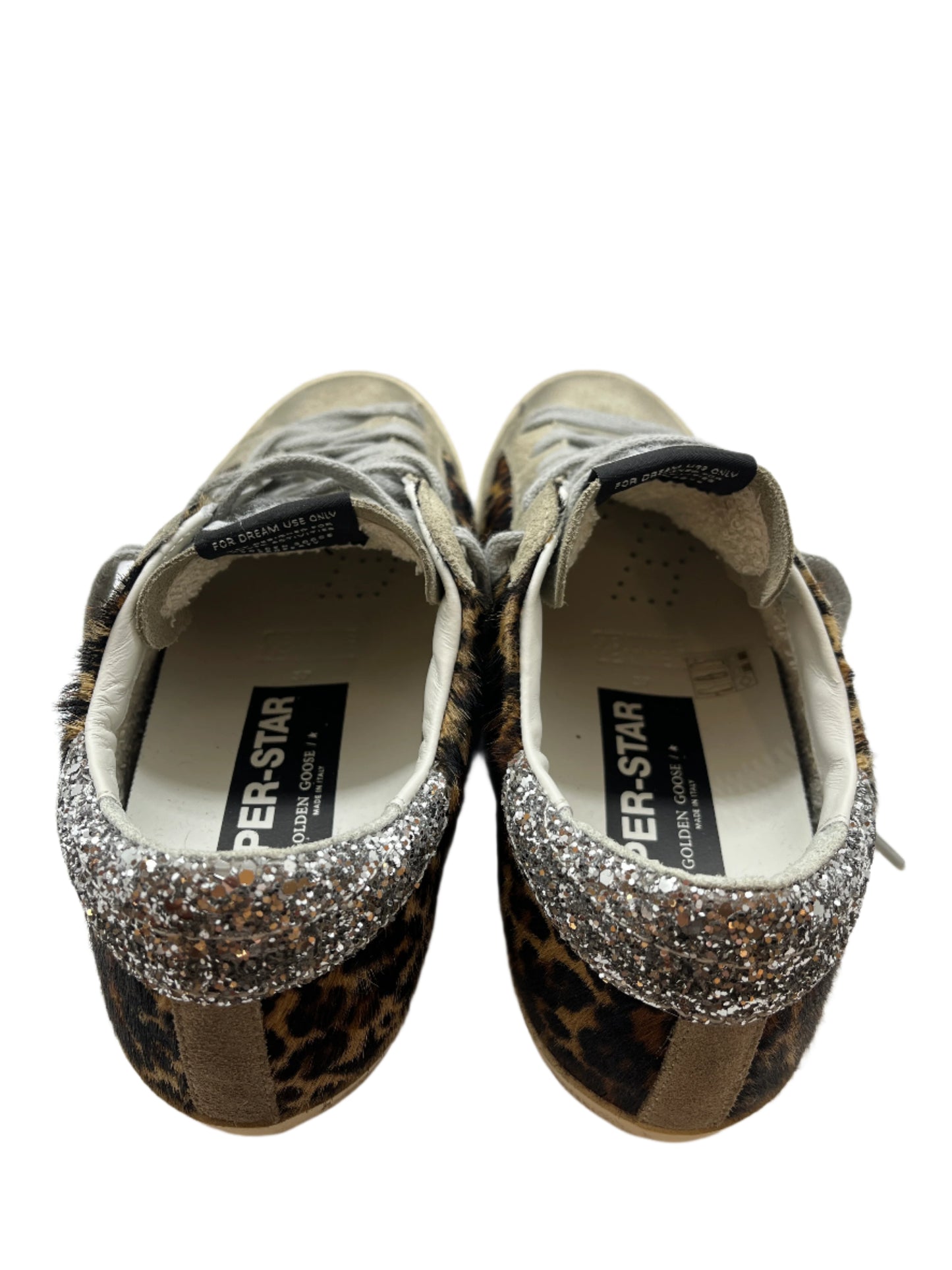 Golden Goose Suede and Cheetah Print Super Star Sneakers Size 37