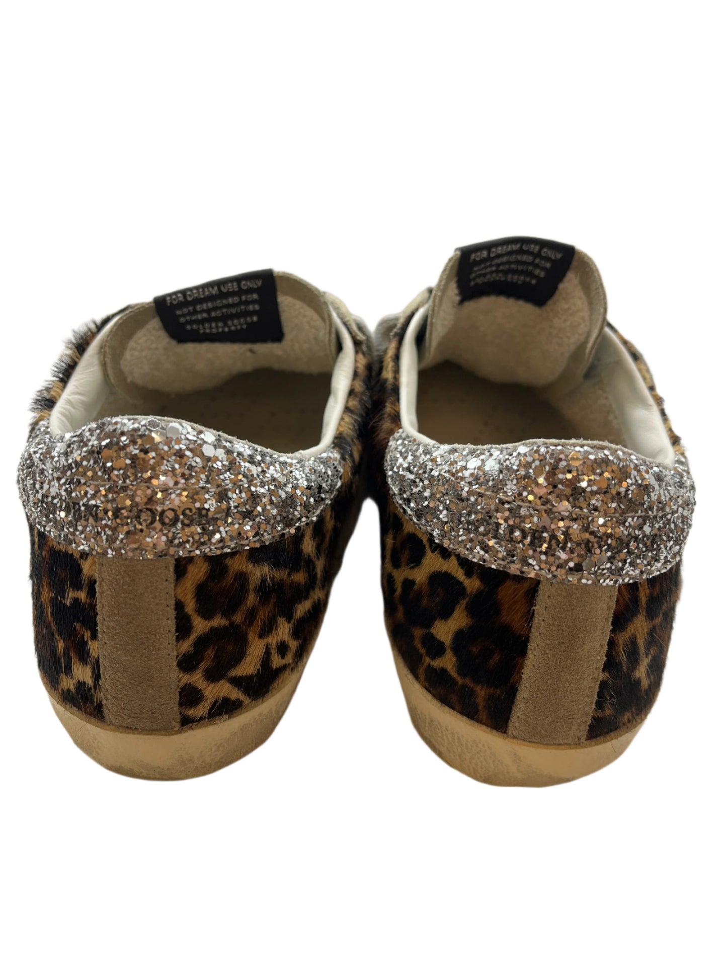 Golden Goose Suede and Cheetah Print Super Star Sneakers Size 37