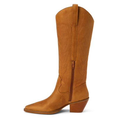 Matisse Agency Leather Western Tall Boot - Caramel