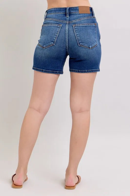 Judy Blue 2 Button Dad Denim Shorts