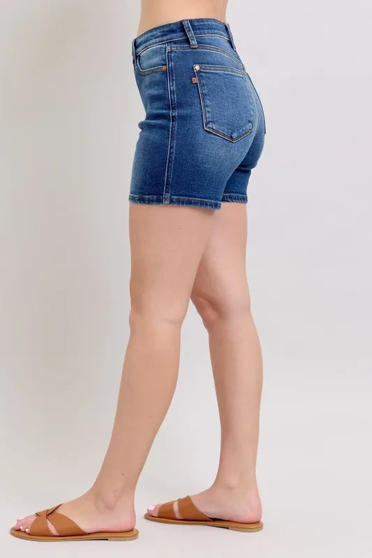Judy Blue 2 Button Dad Denim Shorts