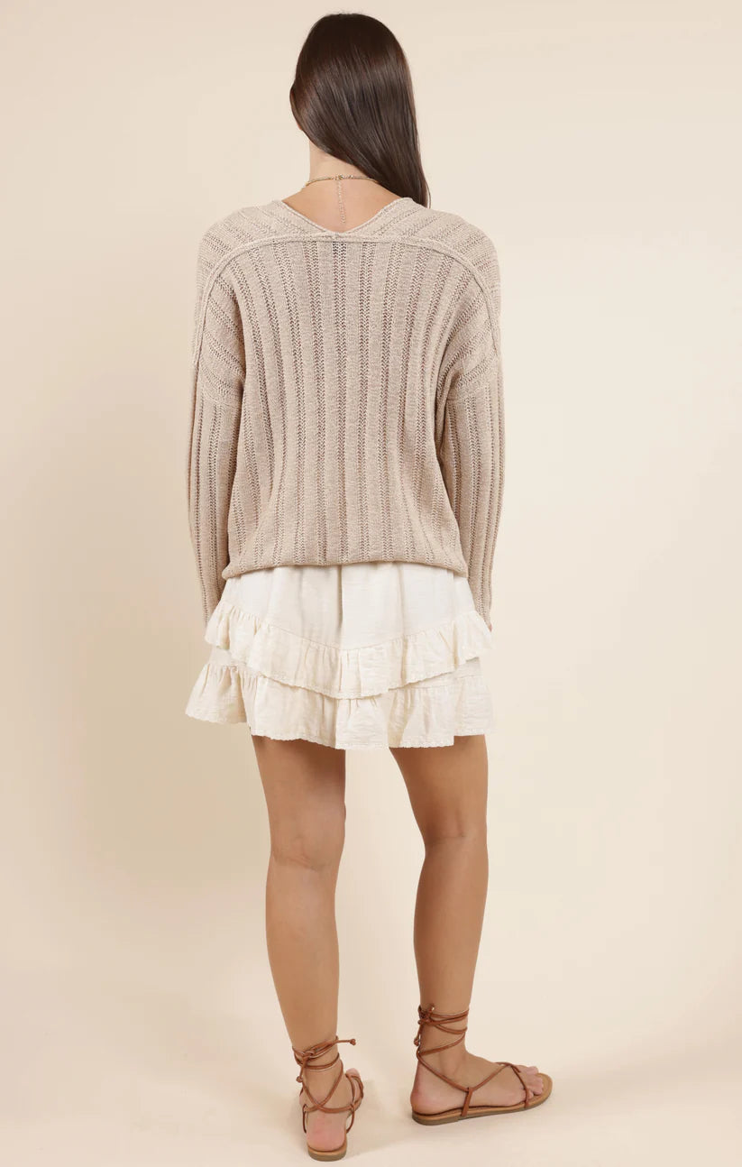 Sadie & Sage Devon Wide Rib Knit Sweater – Taupe