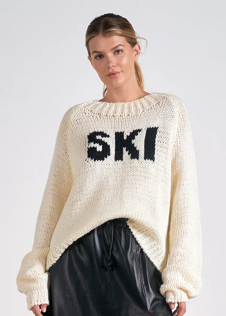 Elan Ski Wide Knit Sweater - Off White