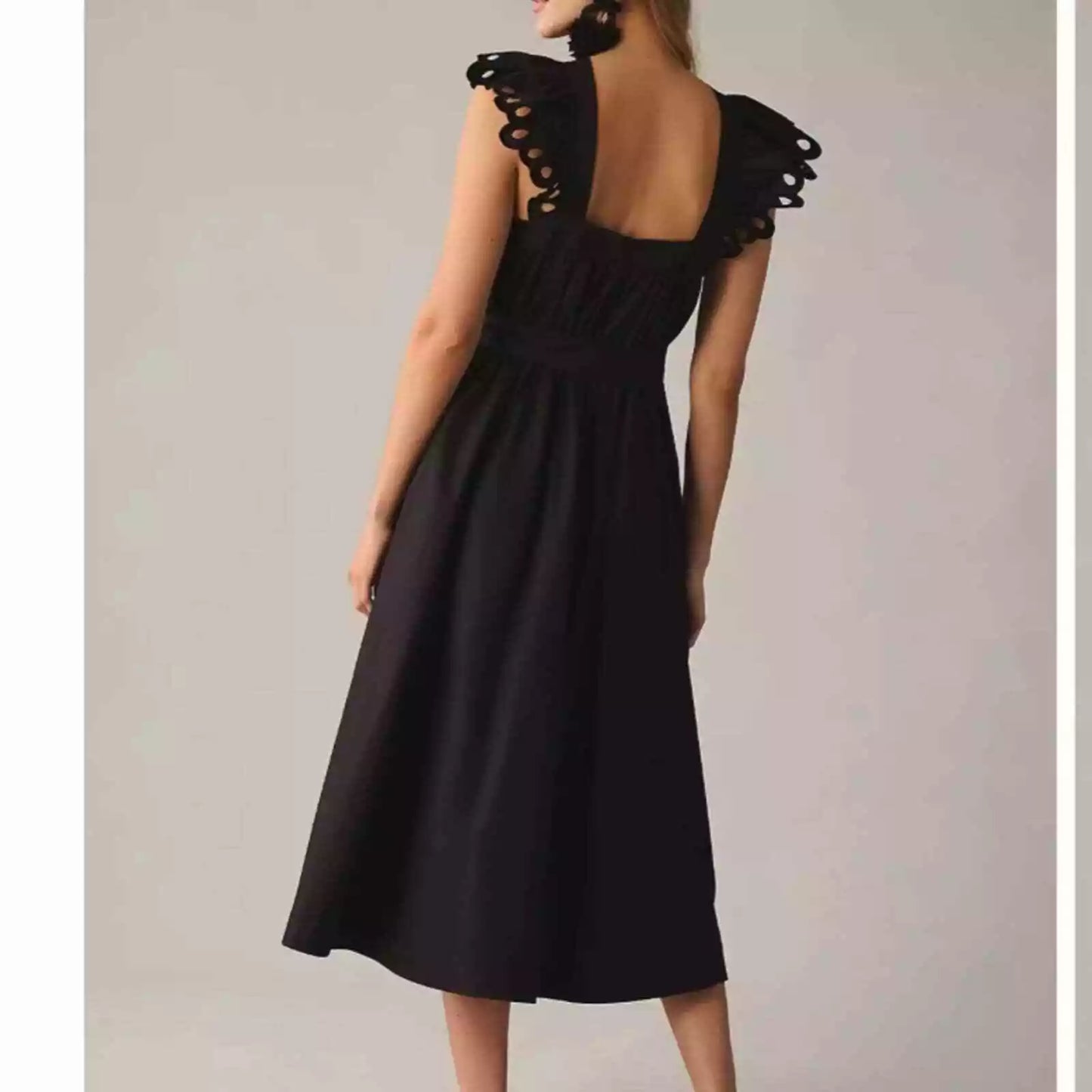 En Saison Eyelet Midi Dress - Blk