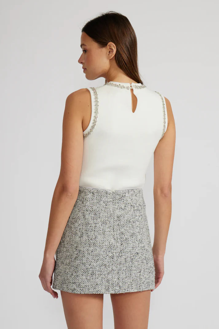 Lucy Paris Giana Crystal Trim Tank Top