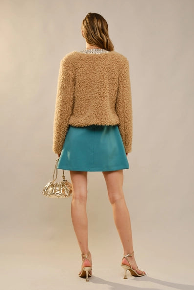 Blue B Annette Embellished Jewel Plush Jacket