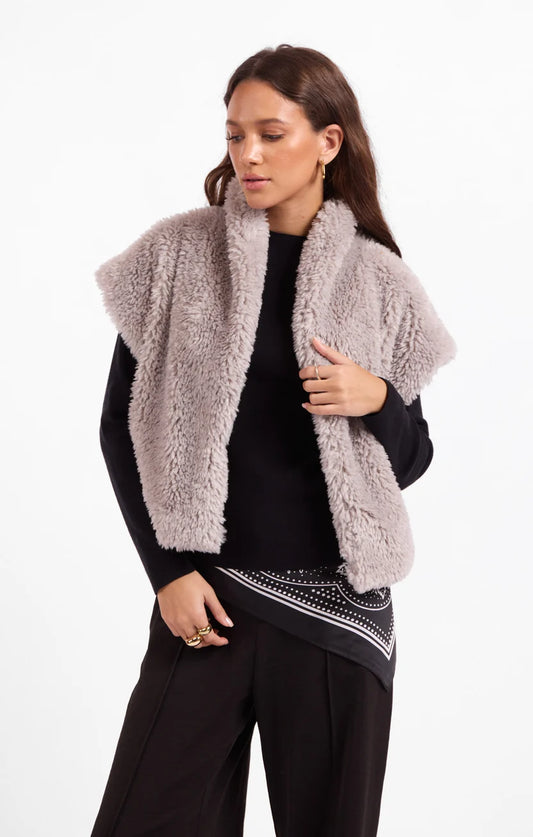 Sage the Label Lainey Fur Vest - Grey