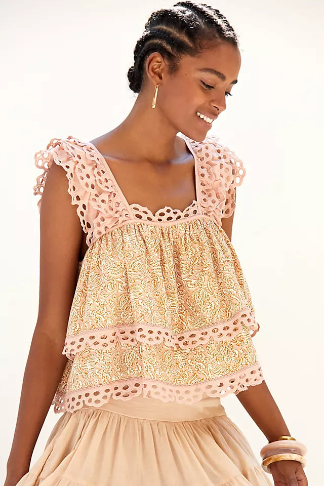 Let Me Be Eyelet Tank Top