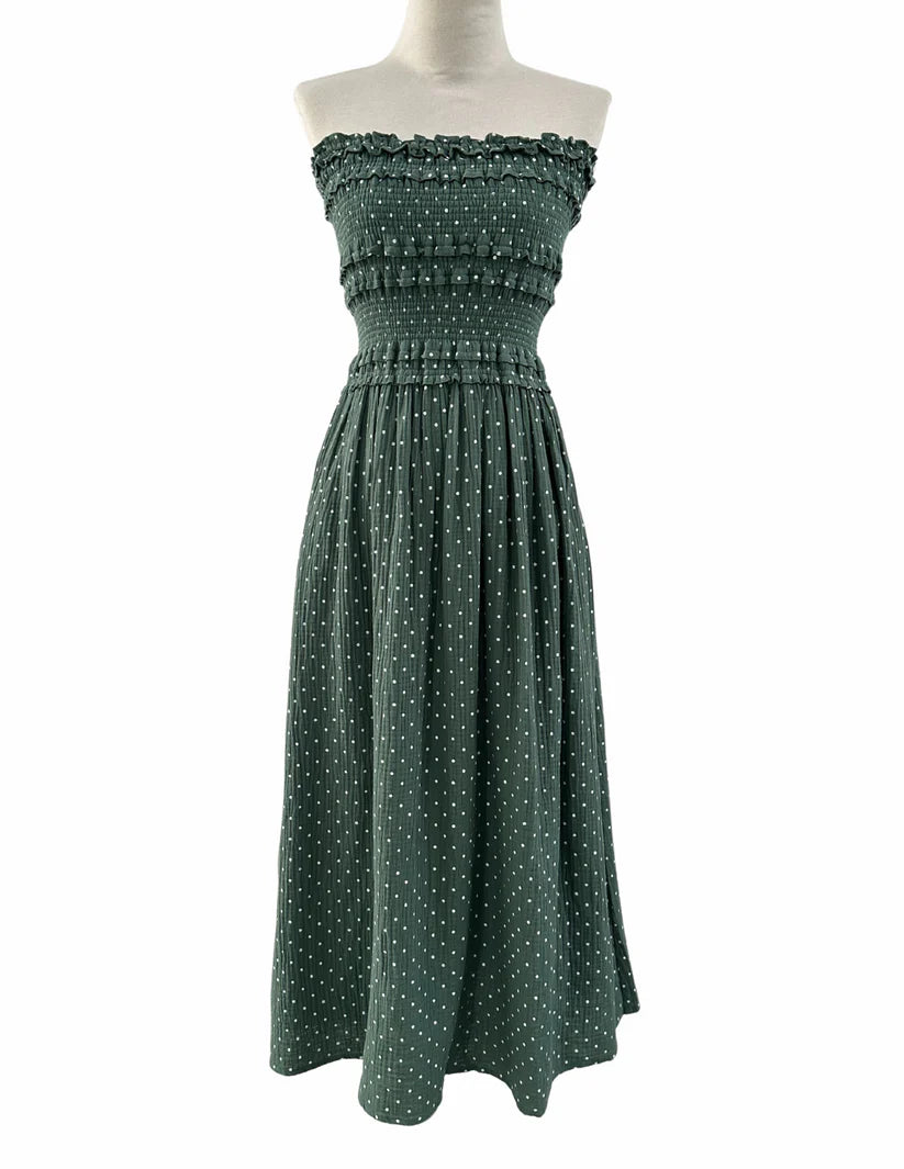 Reset By Jane Lilly Dress - Olive/Cream