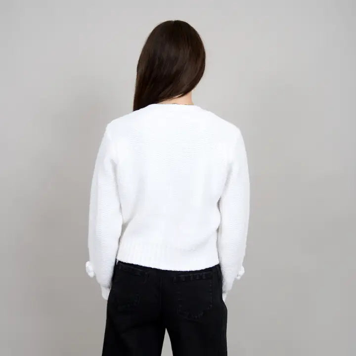 Rd Lysandra Long Sleeve Cardigan - White