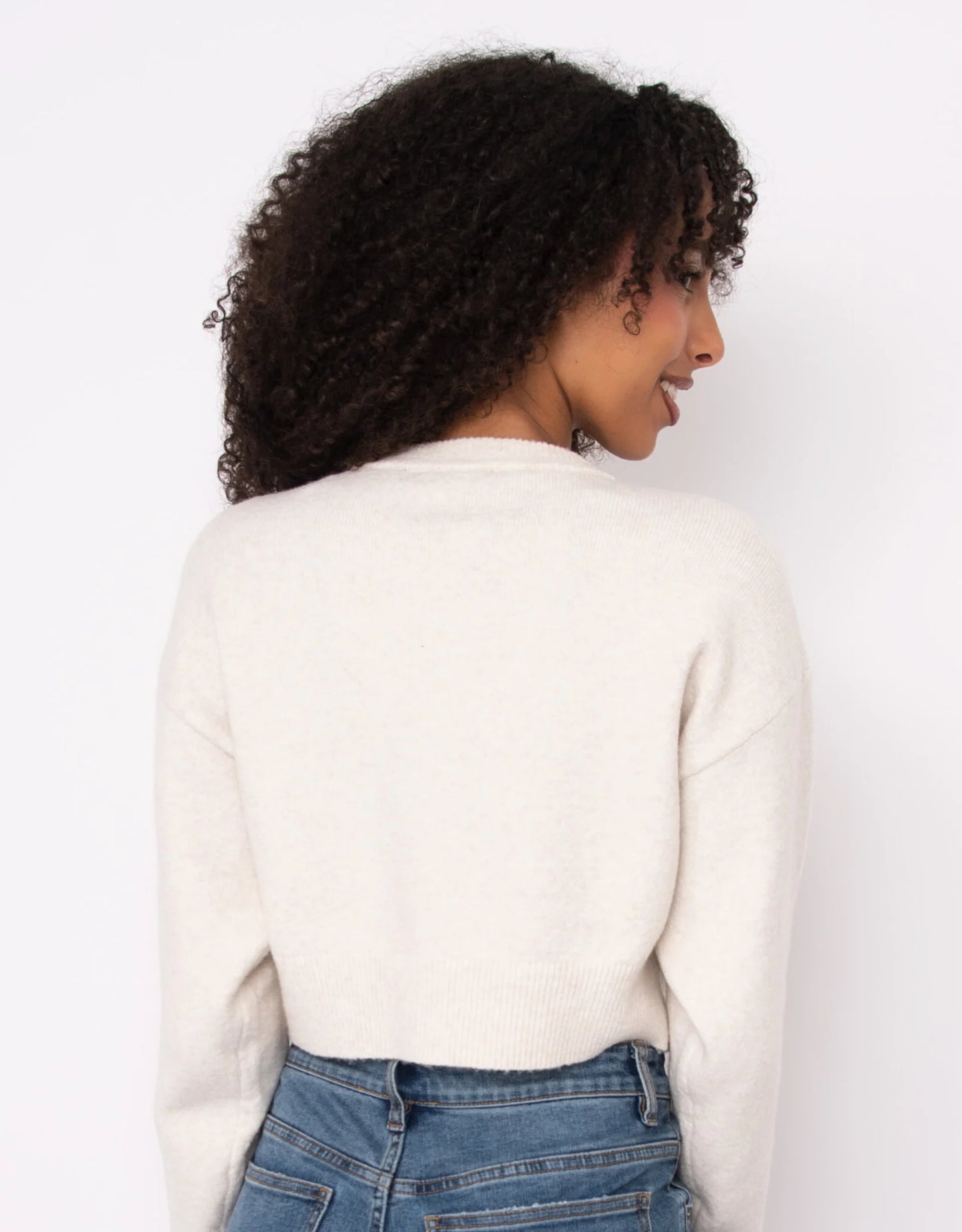 RD Style Neave Long Sleeve Crew Neck Cardigan - Sea Pearl
