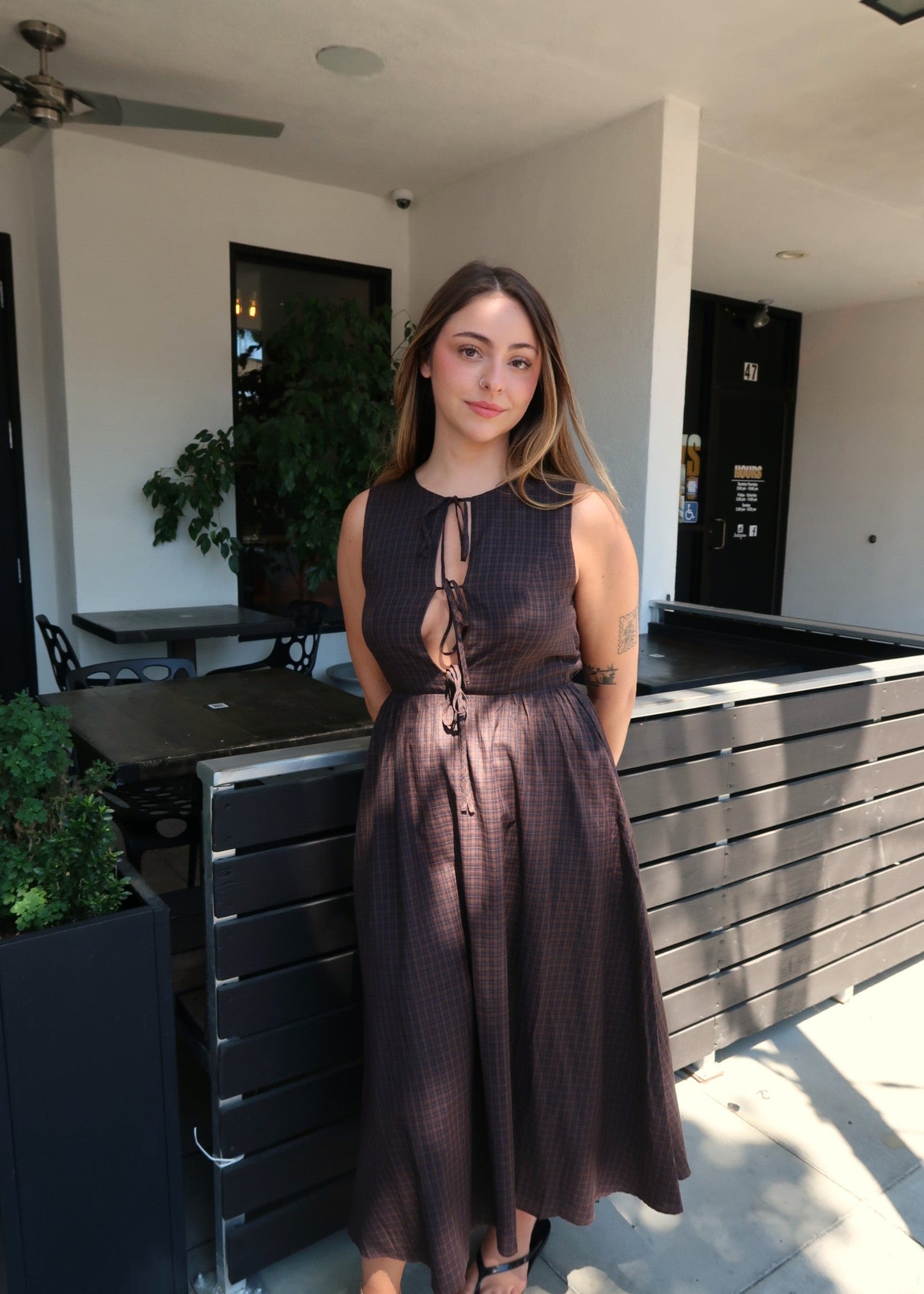 Needii Gingham Midi Dress