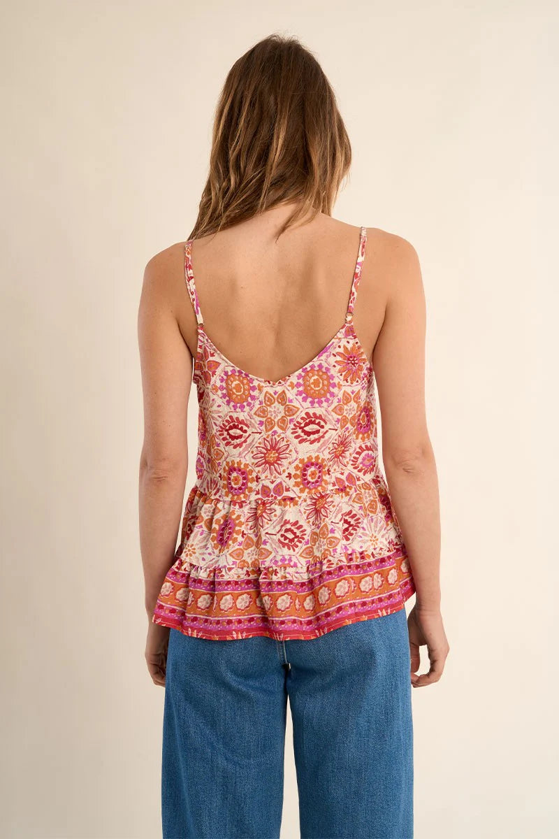 Molly Bracken Melissa Printed Peplum Top