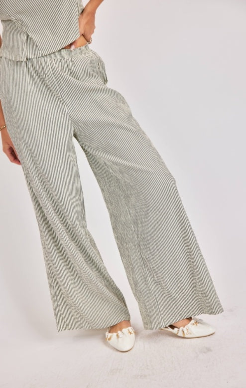 Sadie & Sage See Me Striped Pants - Green