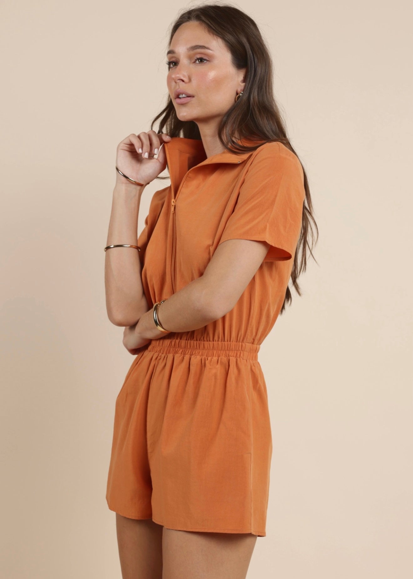 Sadie & Sage Honey Hues Zip Up Romper