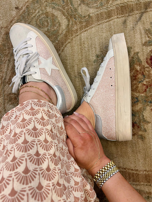 Shu Shop Reba Glitter Sneaker - Pink/Sliver