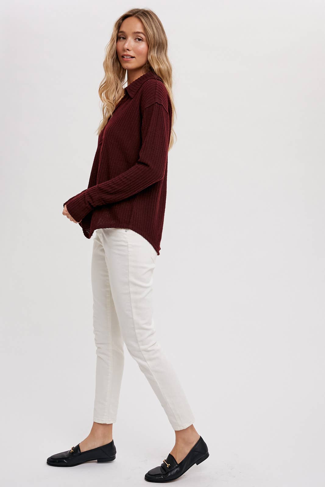 Bluivy - Brushed Waffle Henley Top