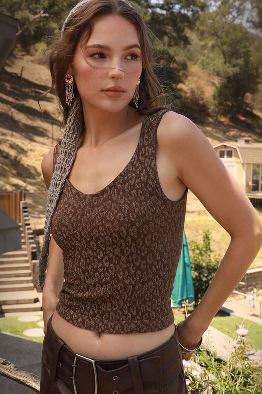NIKIBIKI - Lurex Leopard Tank Top