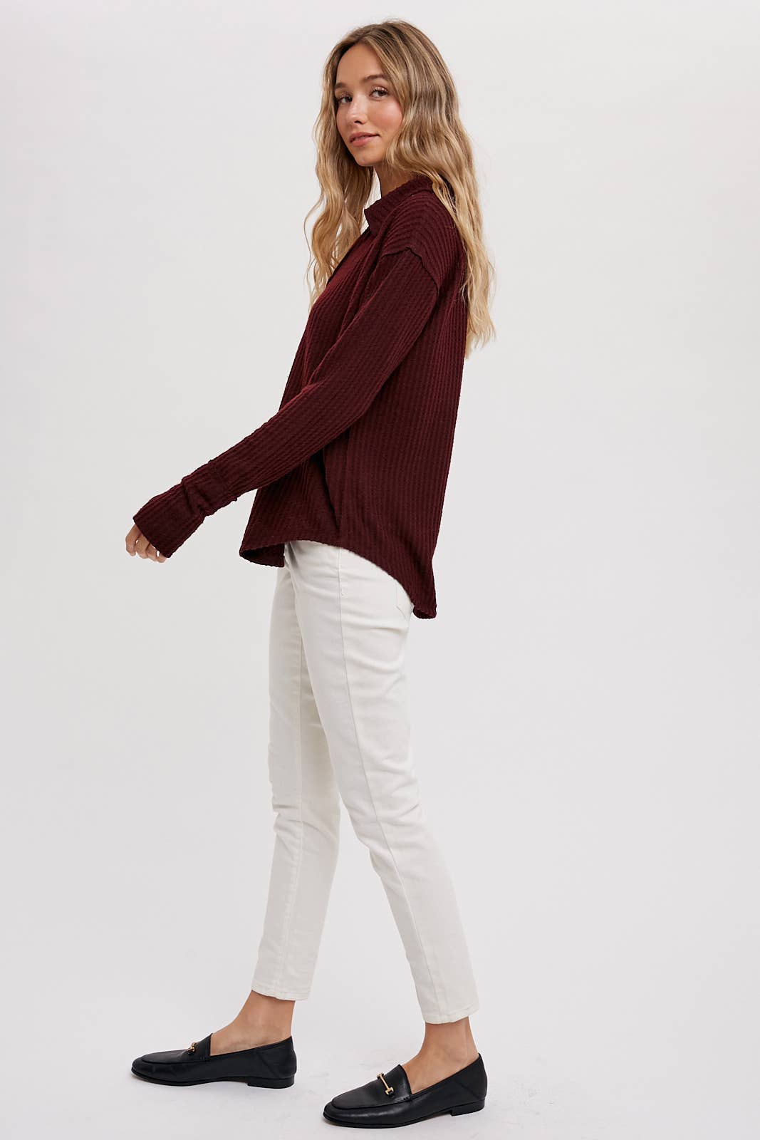 Bluivy - Brushed Waffle Henley Top