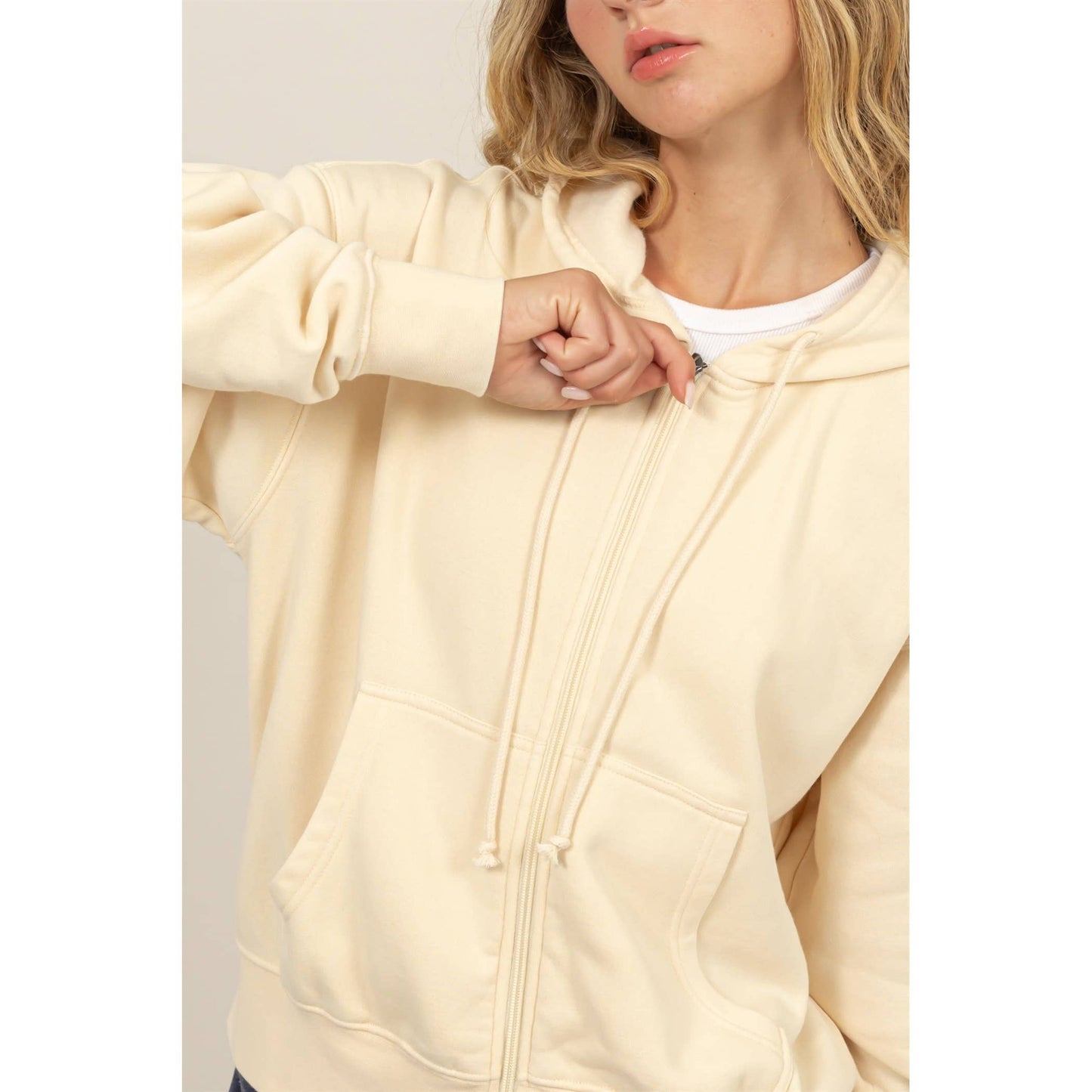 Hyfve Cozy Zip-Up Hoodie - Alpaca