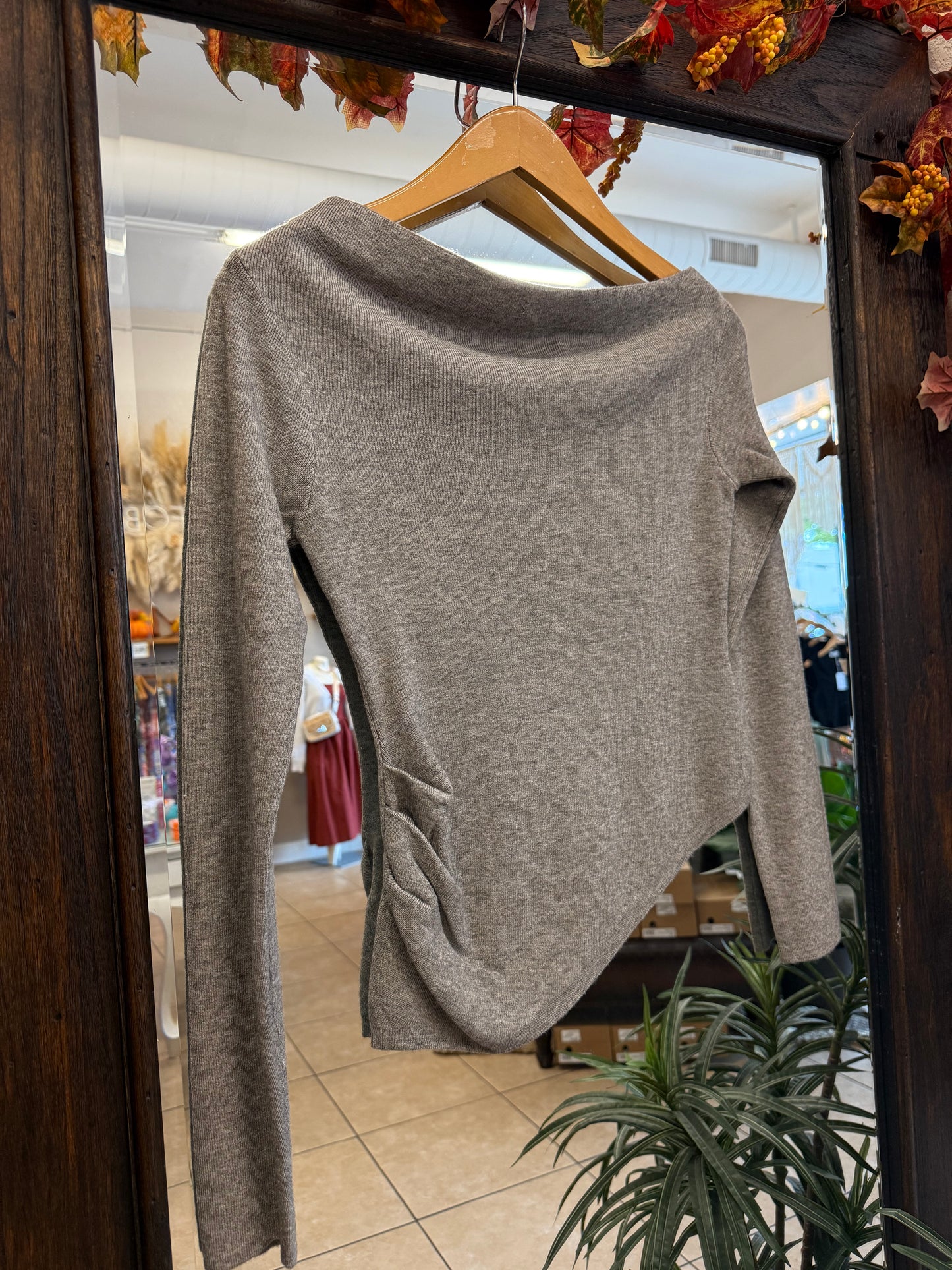 Needii Asymmetrical Sweater - Heather Grey
