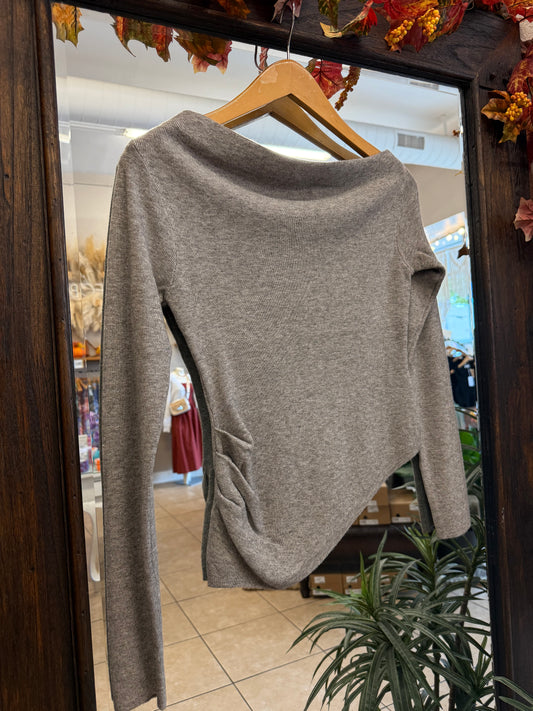 Needii Asymmetrical Sweater - Heather Grey